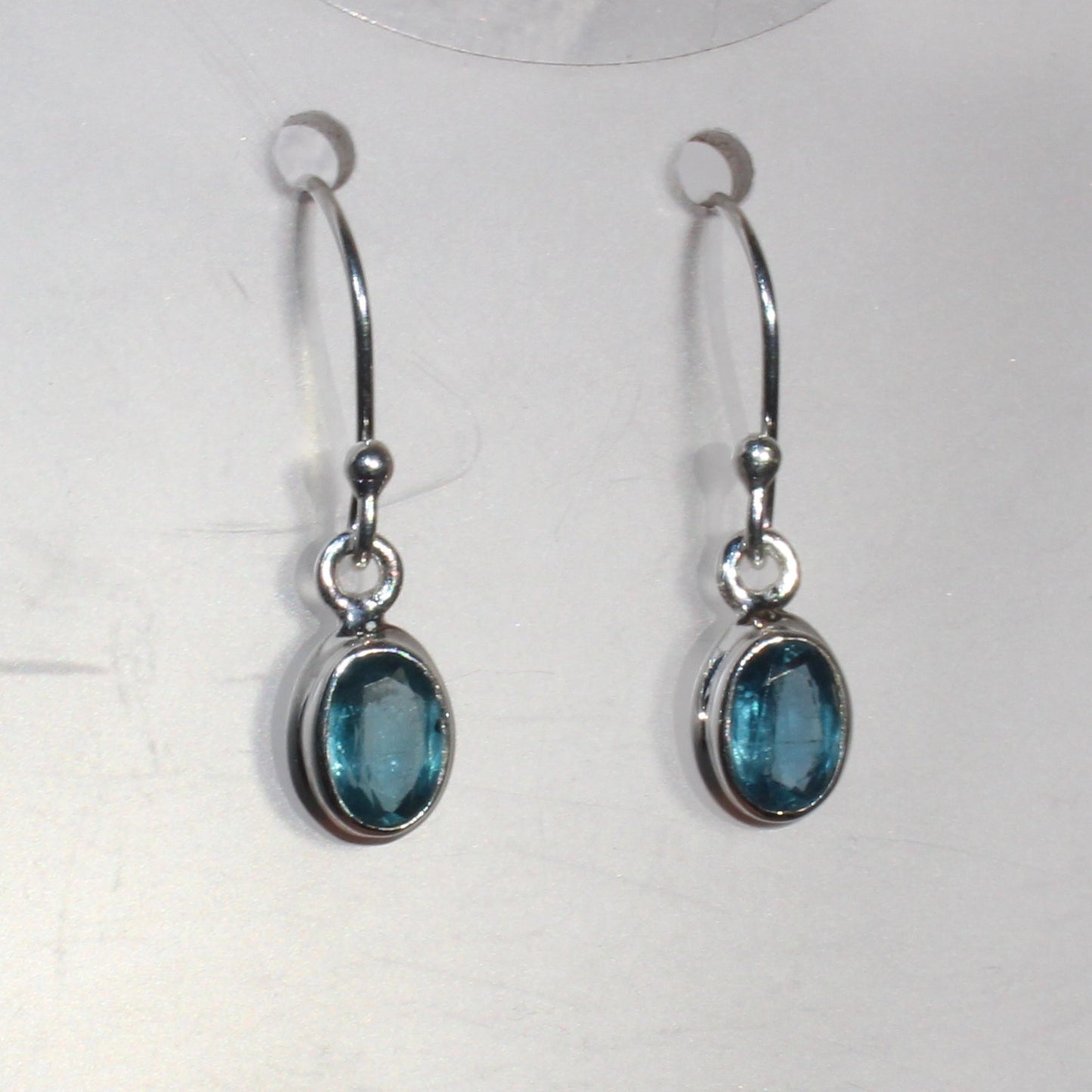 Kyanite faceted sterling drop earrings