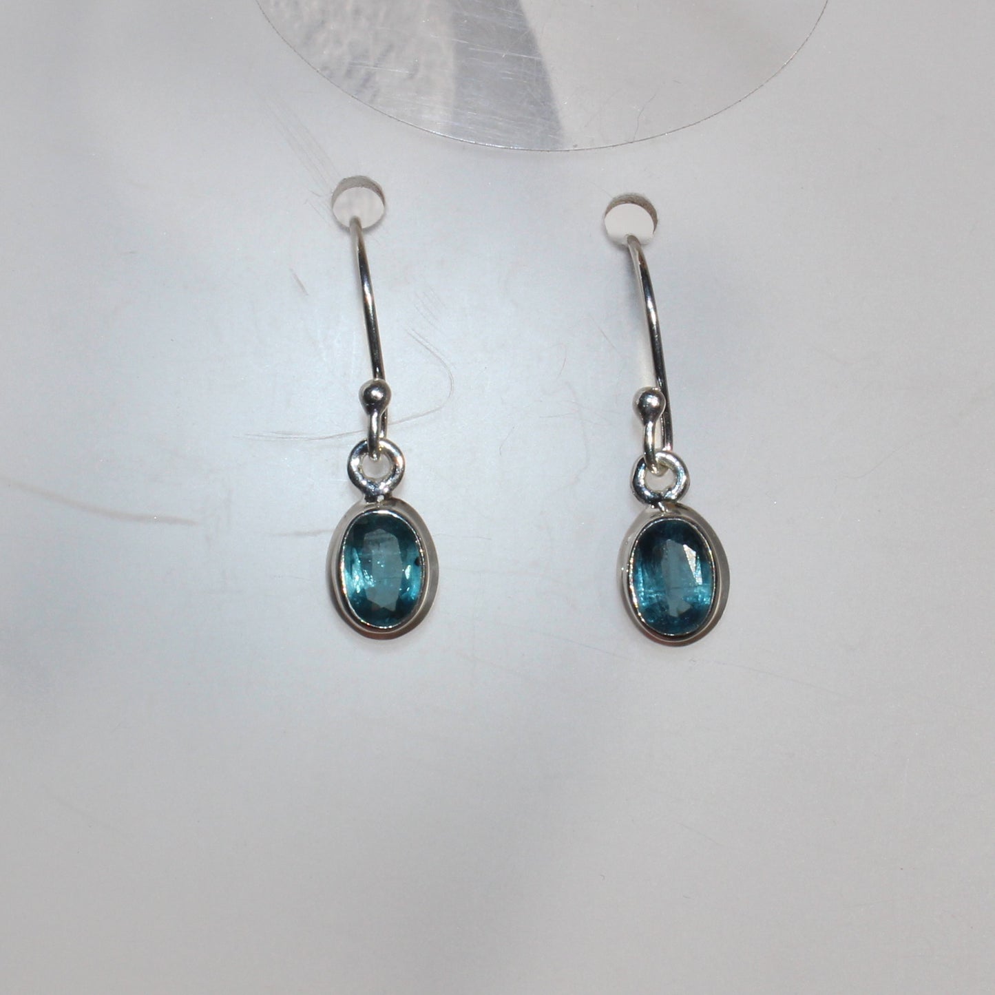 Kyanite faceted sterling drop earrings