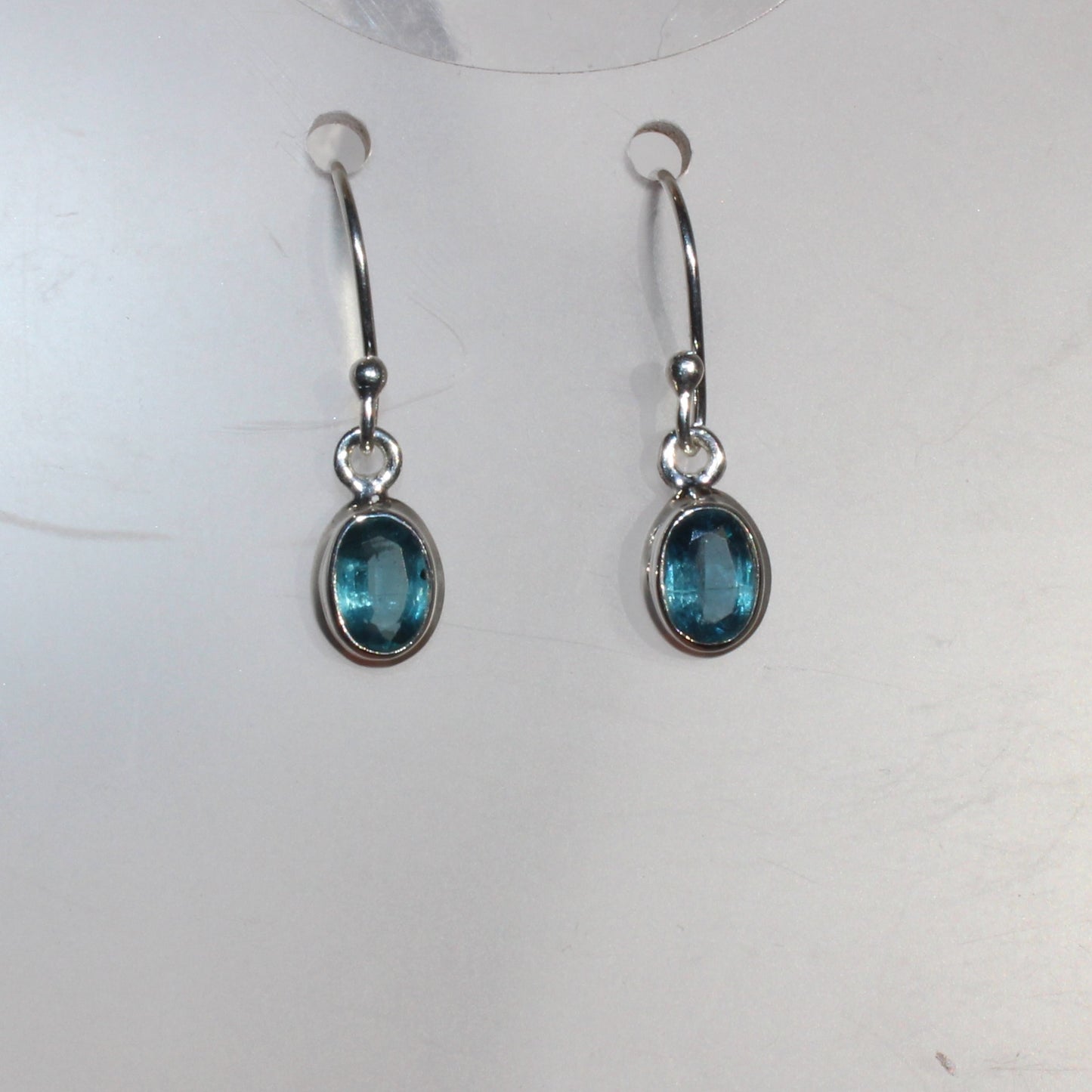 Kyanite faceted sterling drop earrings