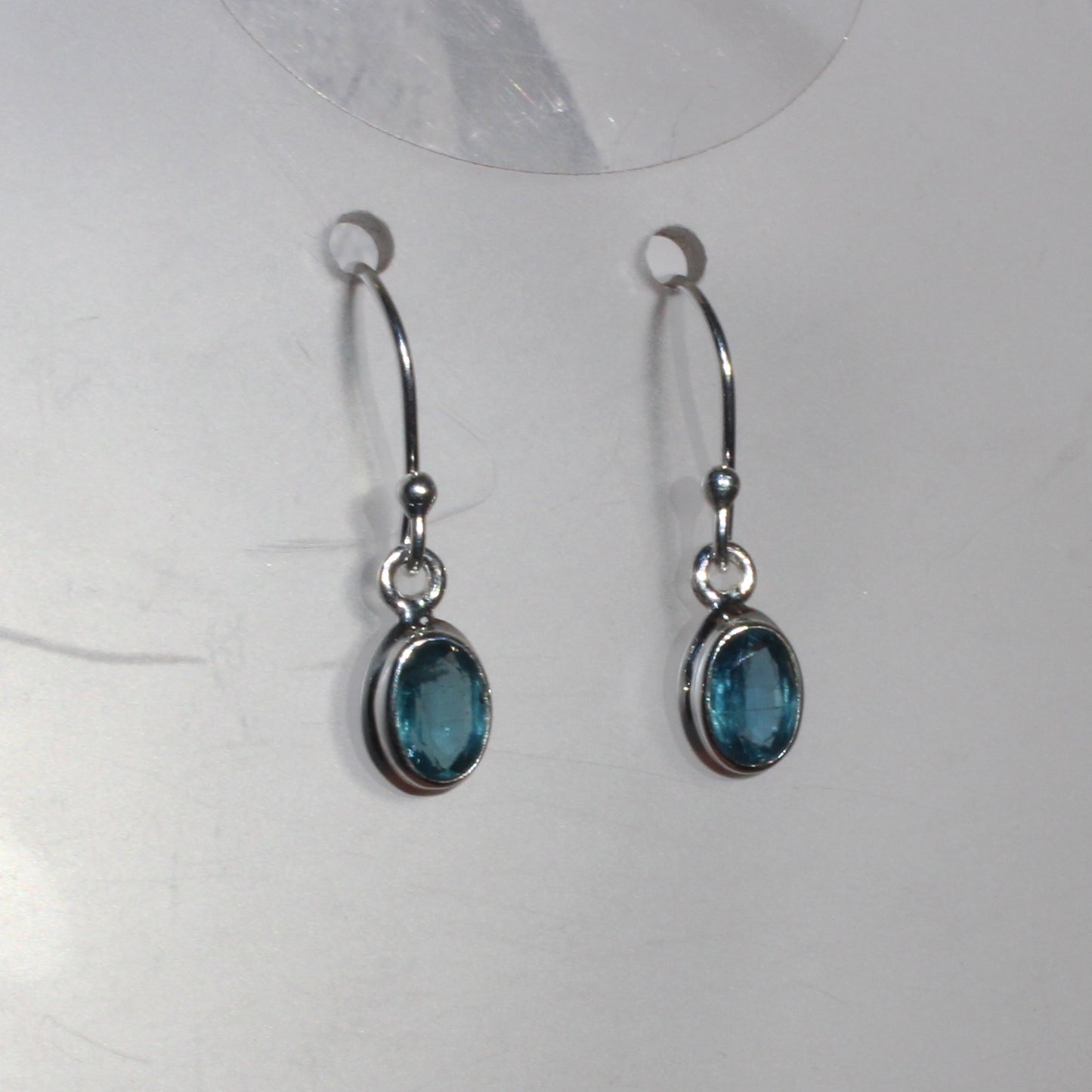 Kyanite faceted sterling drop earrings