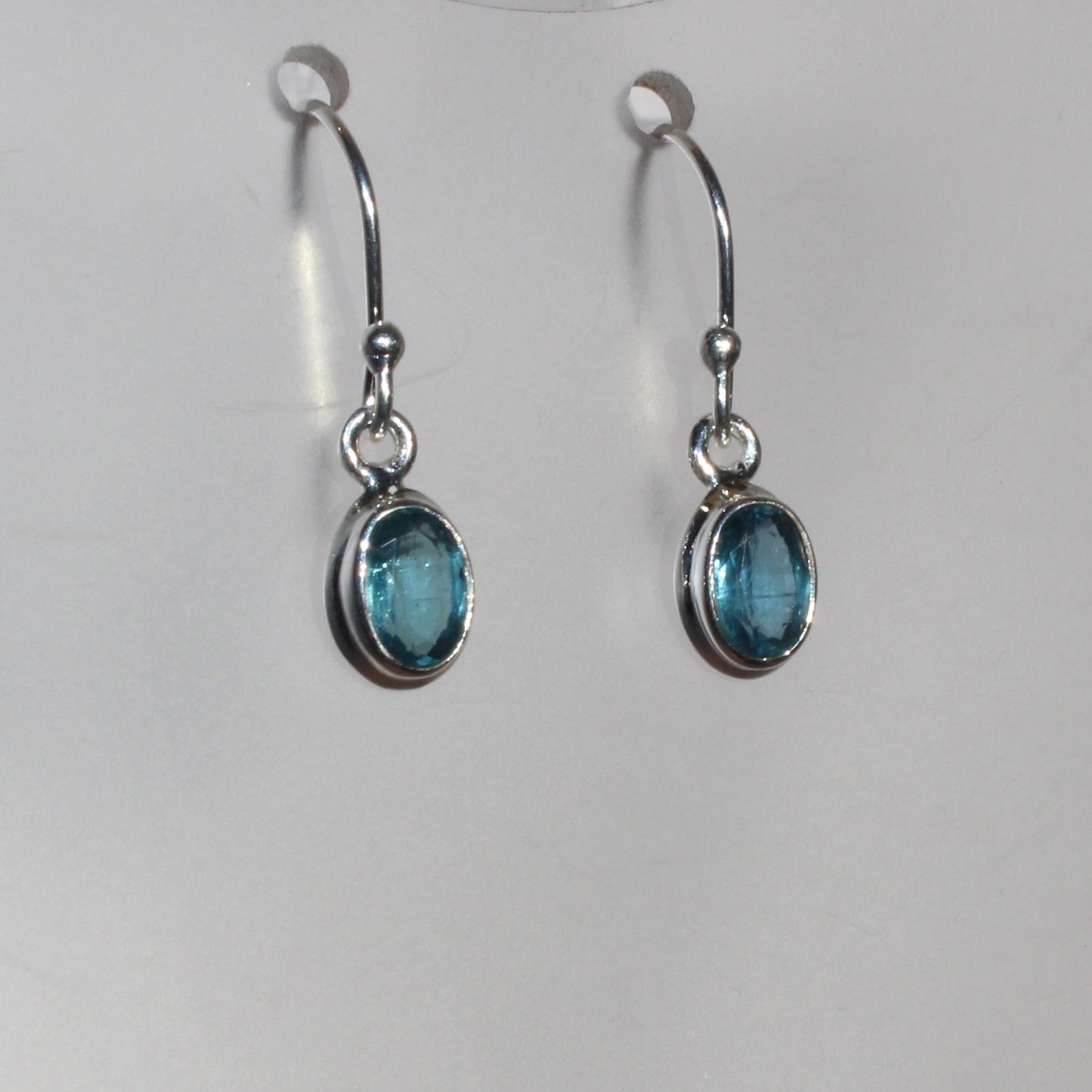Kyanite faceted sterling drop earrings