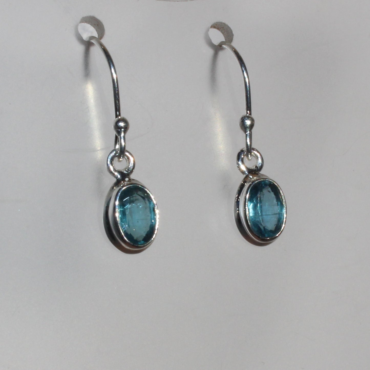 Kyanite faceted sterling drop earrings