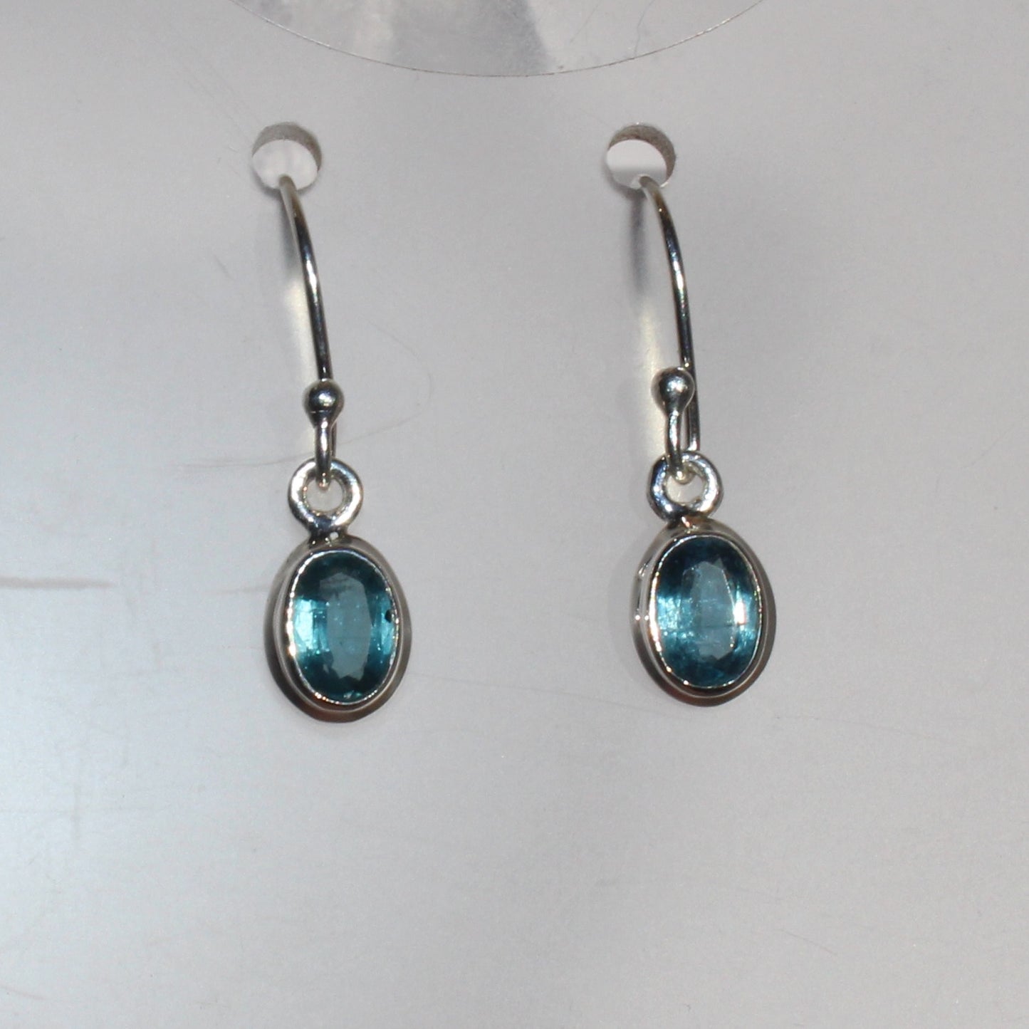 Kyanite faceted sterling drop earrings