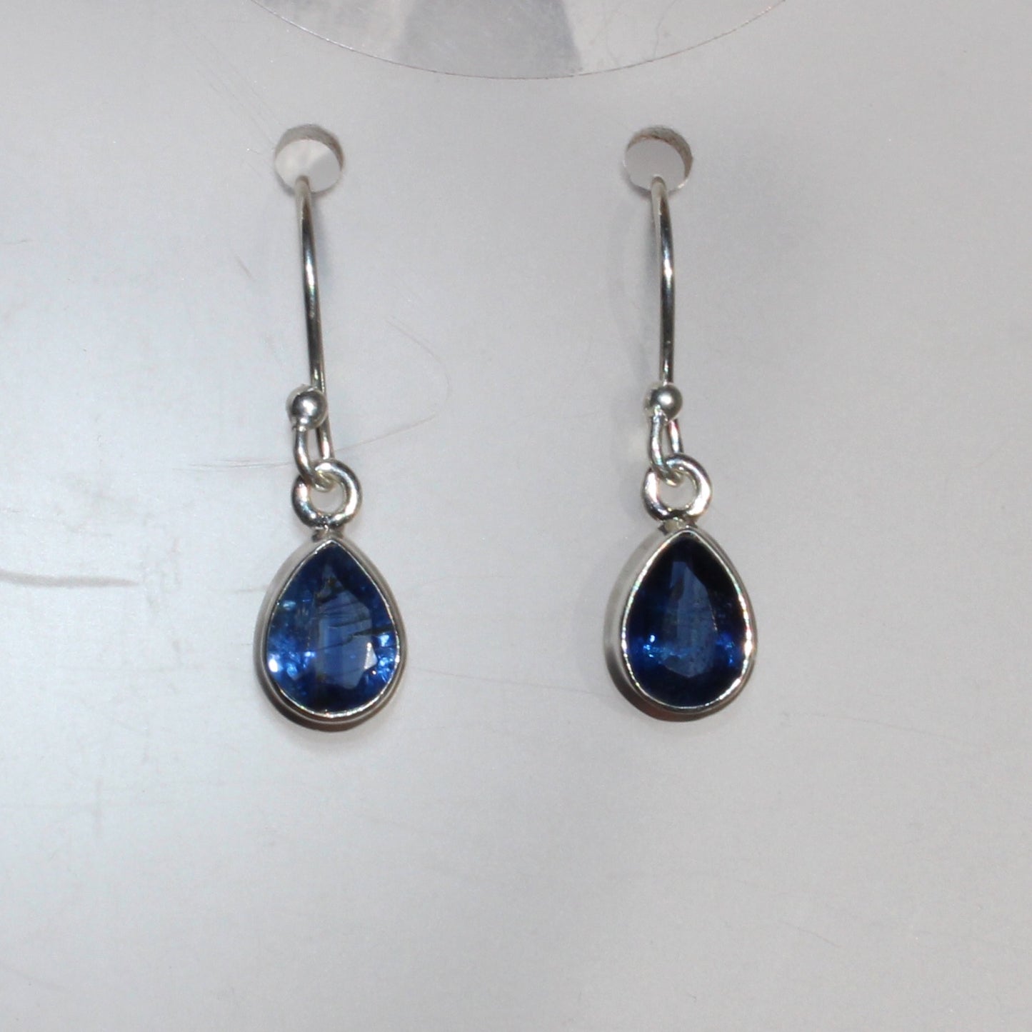 Kyanite faceted sterling drop earrings