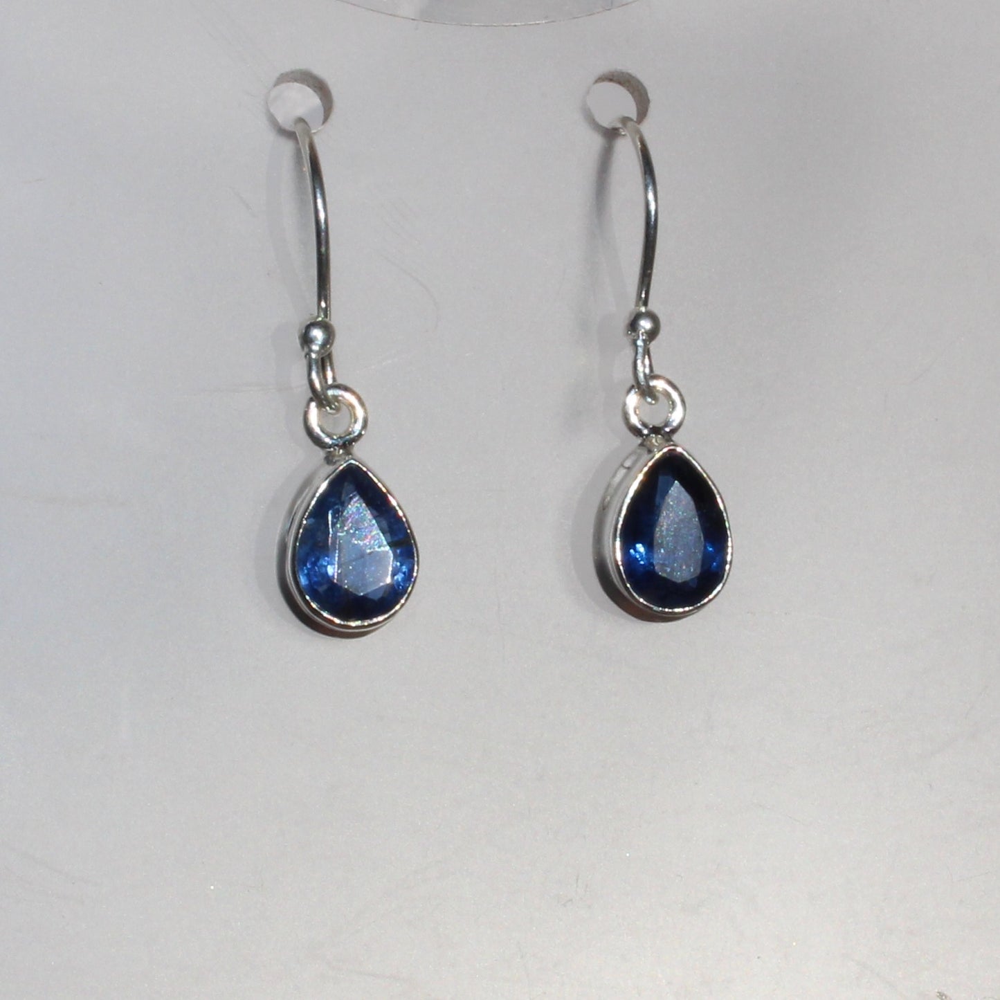 Kyanite faceted sterling drop earrings