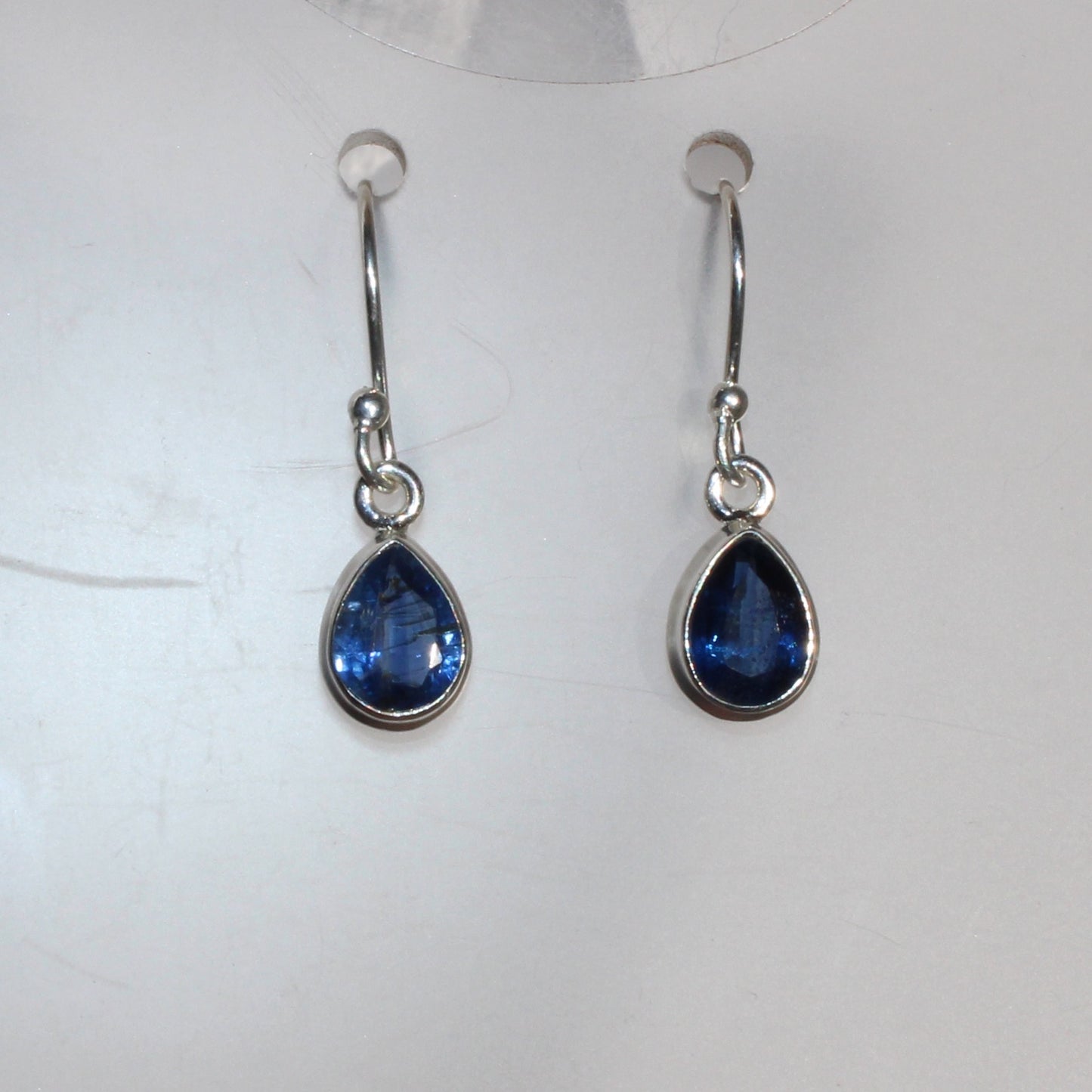 Kyanite faceted sterling drop earrings