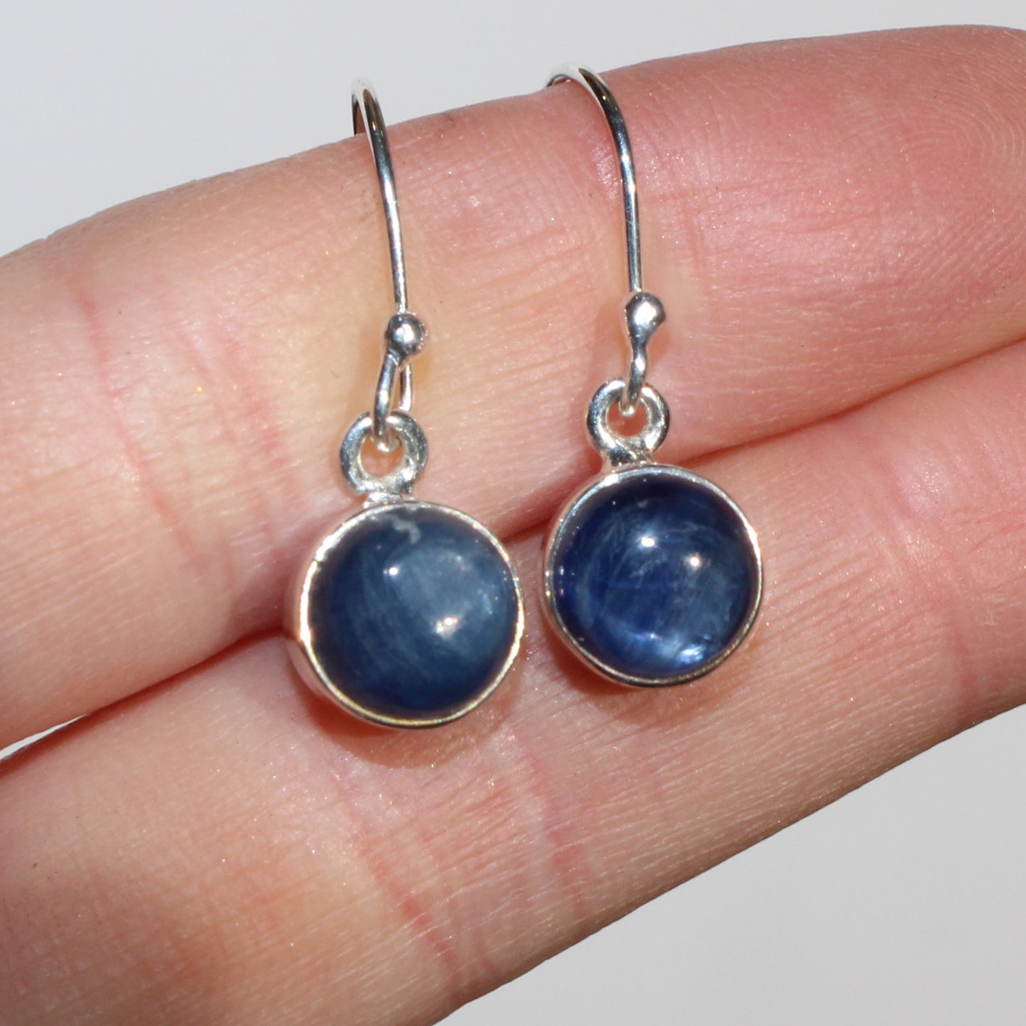 Kyanite faceted sterling drop earrings