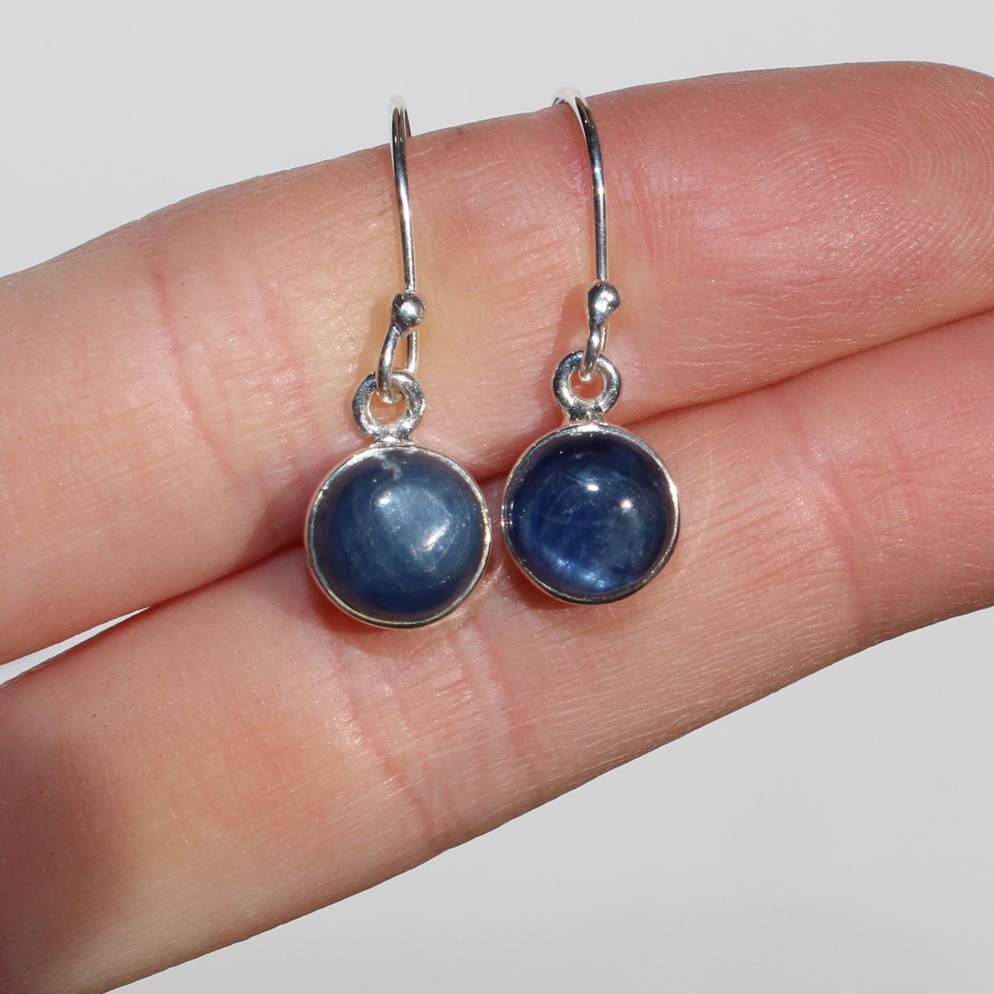 Kyanite faceted sterling drop earrings