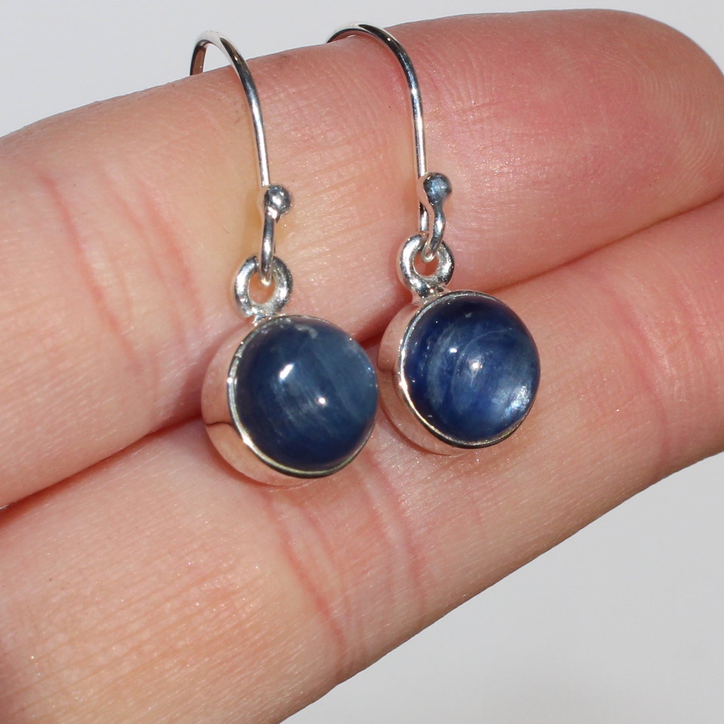 Kyanite faceted sterling drop earrings