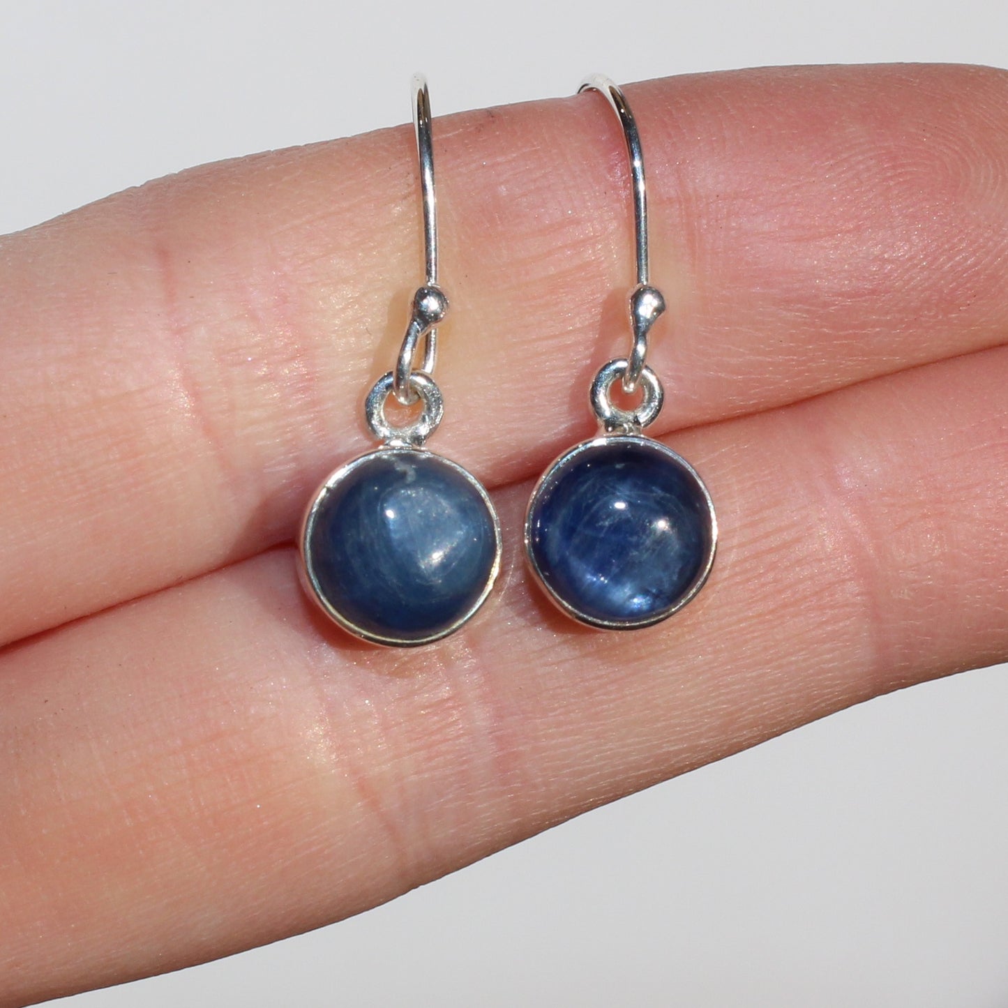 Kyanite faceted sterling drop earrings
