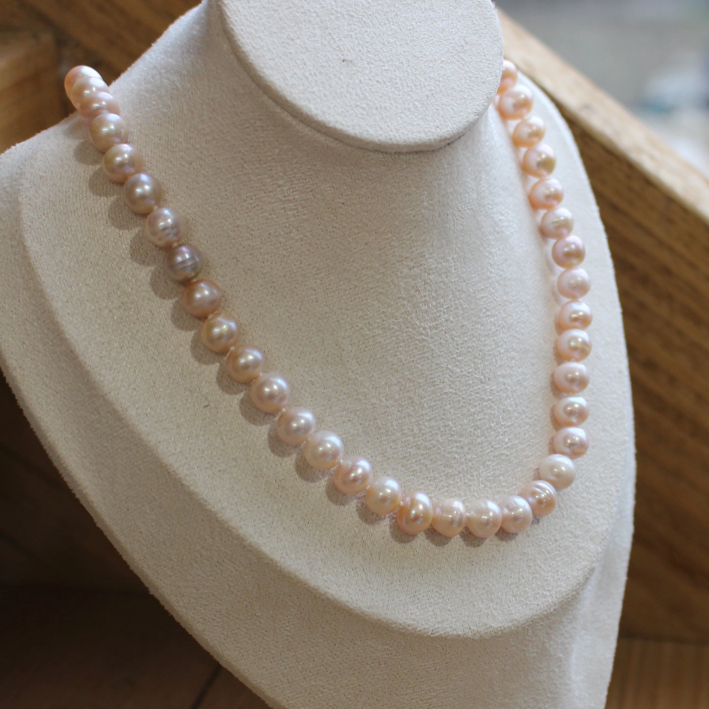Pearl peach necklace 45cm 8-9mm