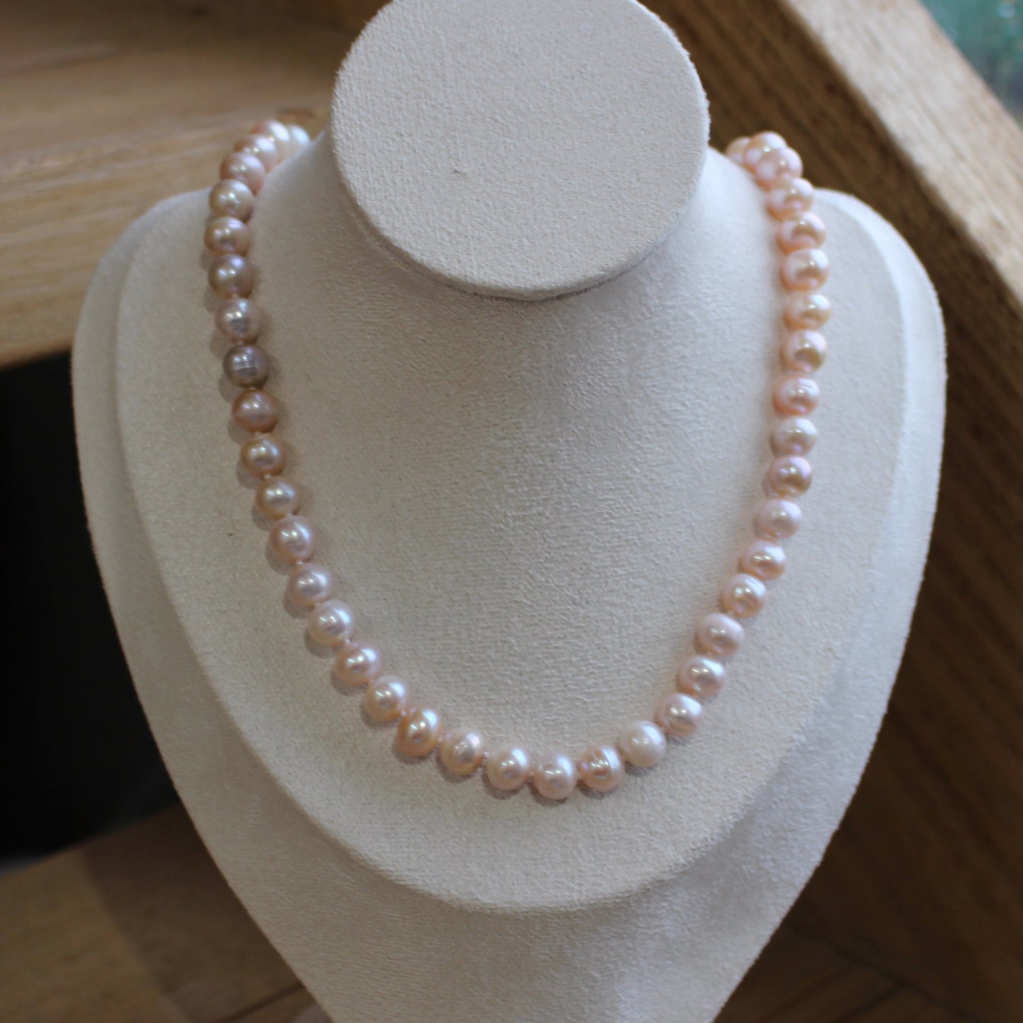 Pearl peach necklace 45cm 8-9mm