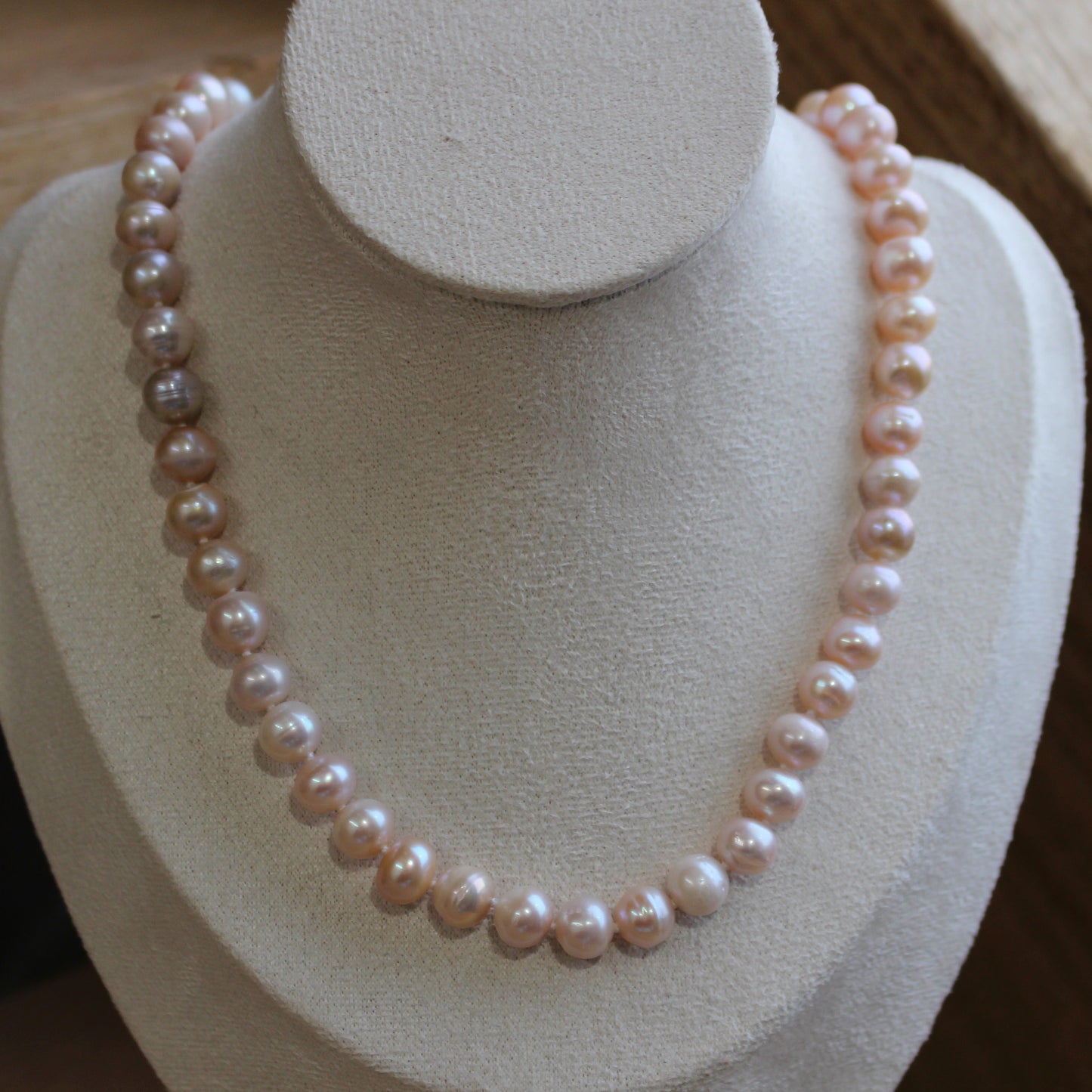 Pearl peach necklace 45cm 8-9mm