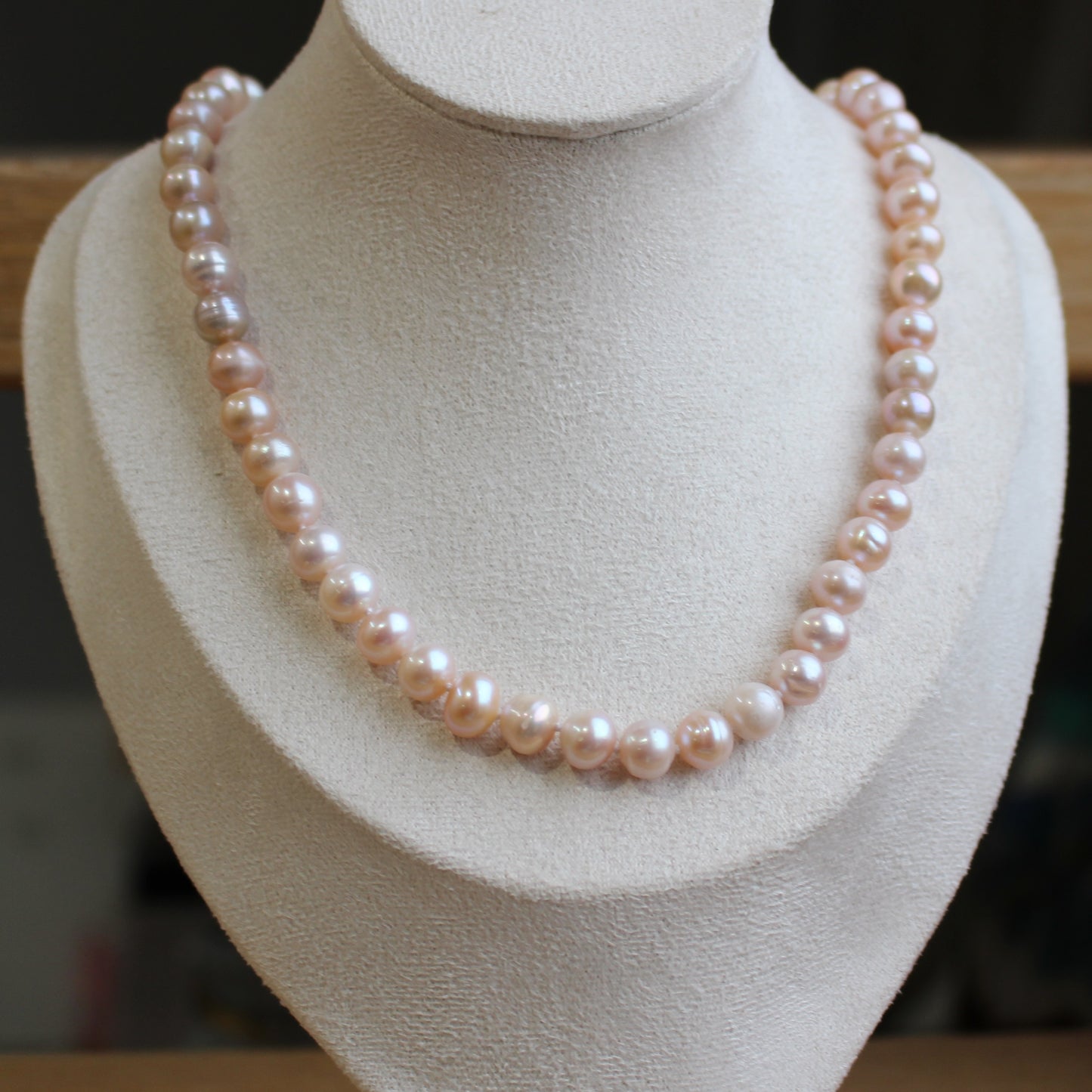 Pearl peach necklace 45cm 8-9mm