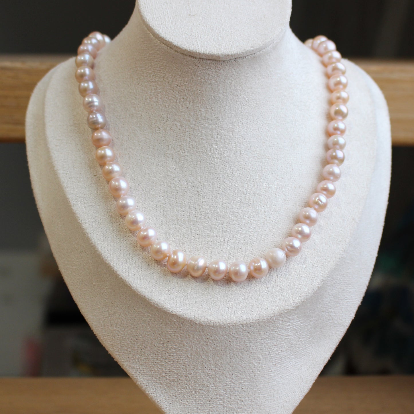 Pearl peach necklace 45cm 8-9mm