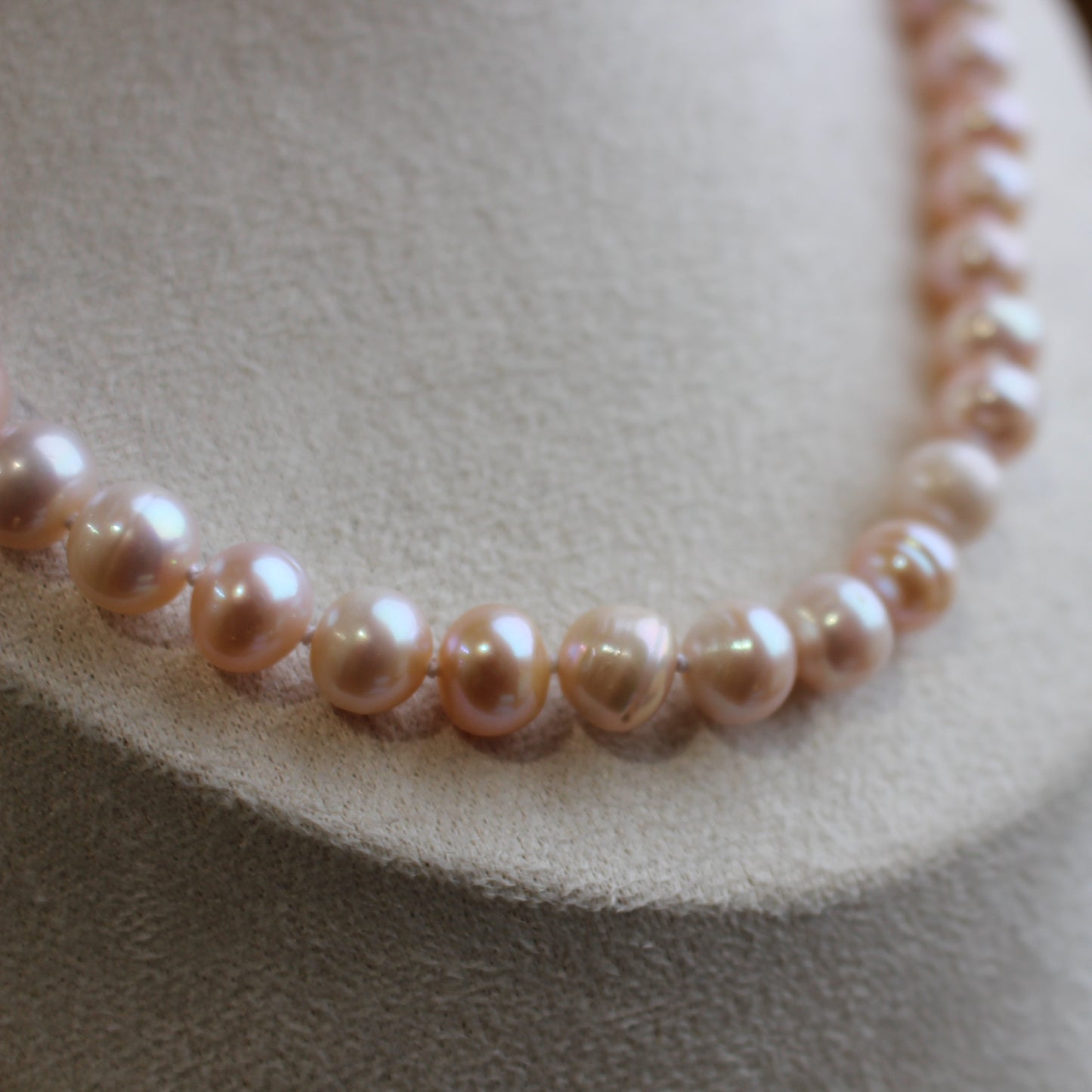 Pearl peach necklace 45cm 8-9mm
