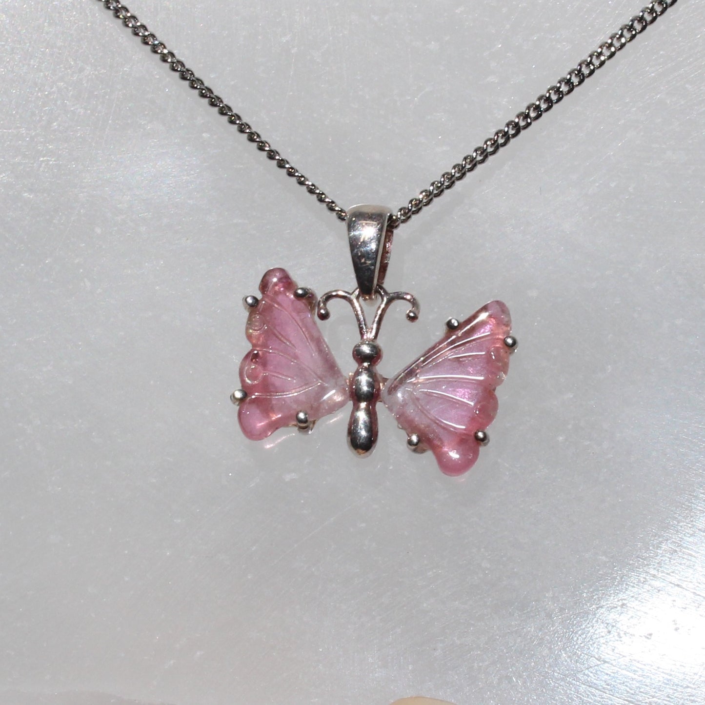 Pink Tourmaline Sterling silver pendant