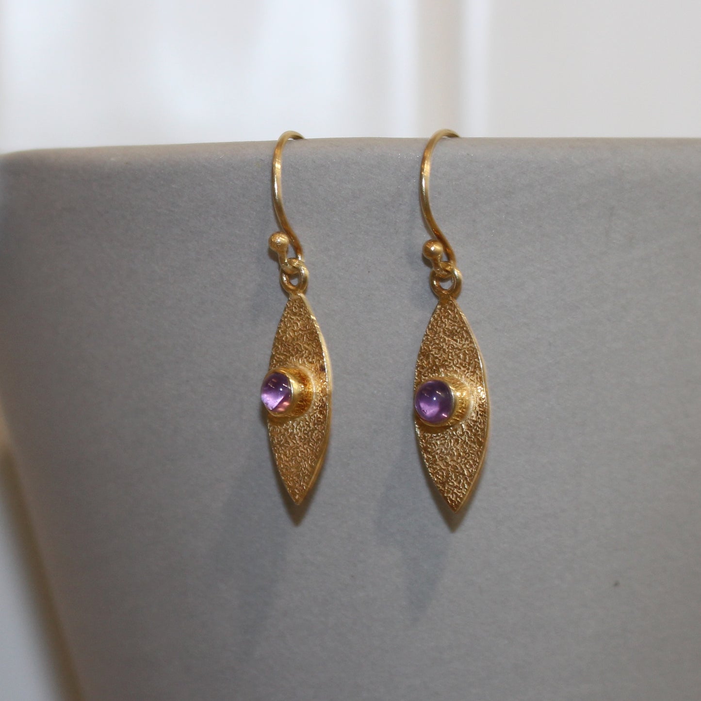 Gold filled amethyst drop earrings