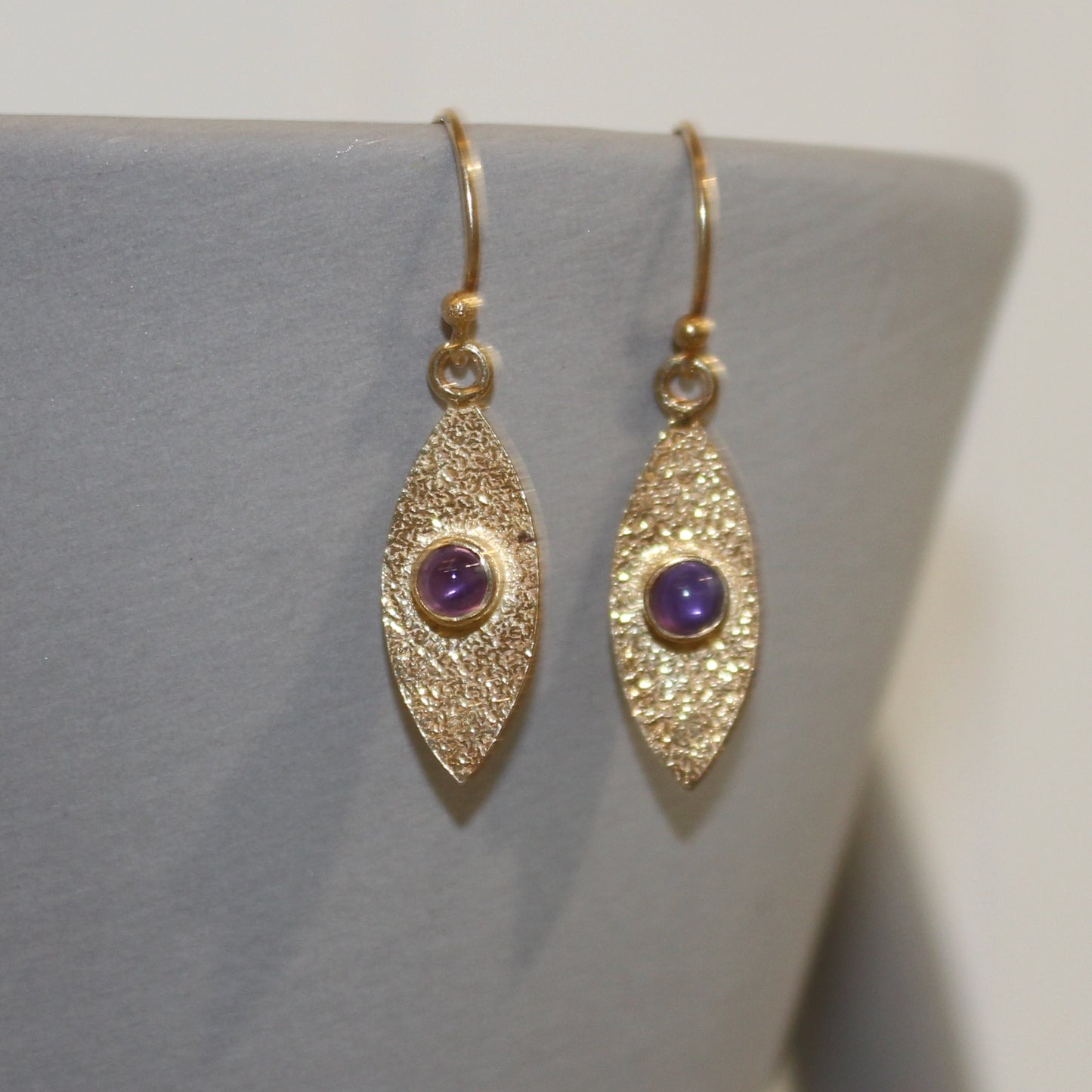 Gold filled amethyst drop earrings