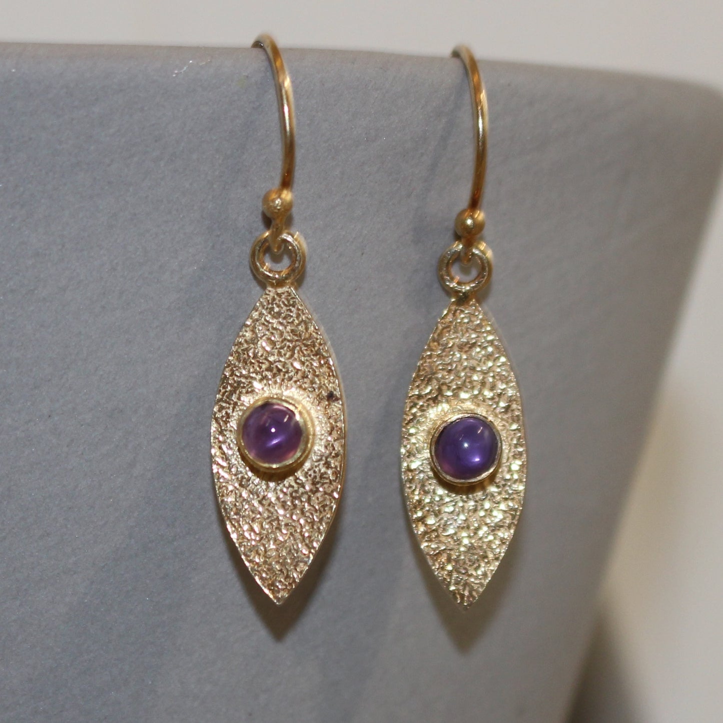 Gold filled amethyst drop earrings