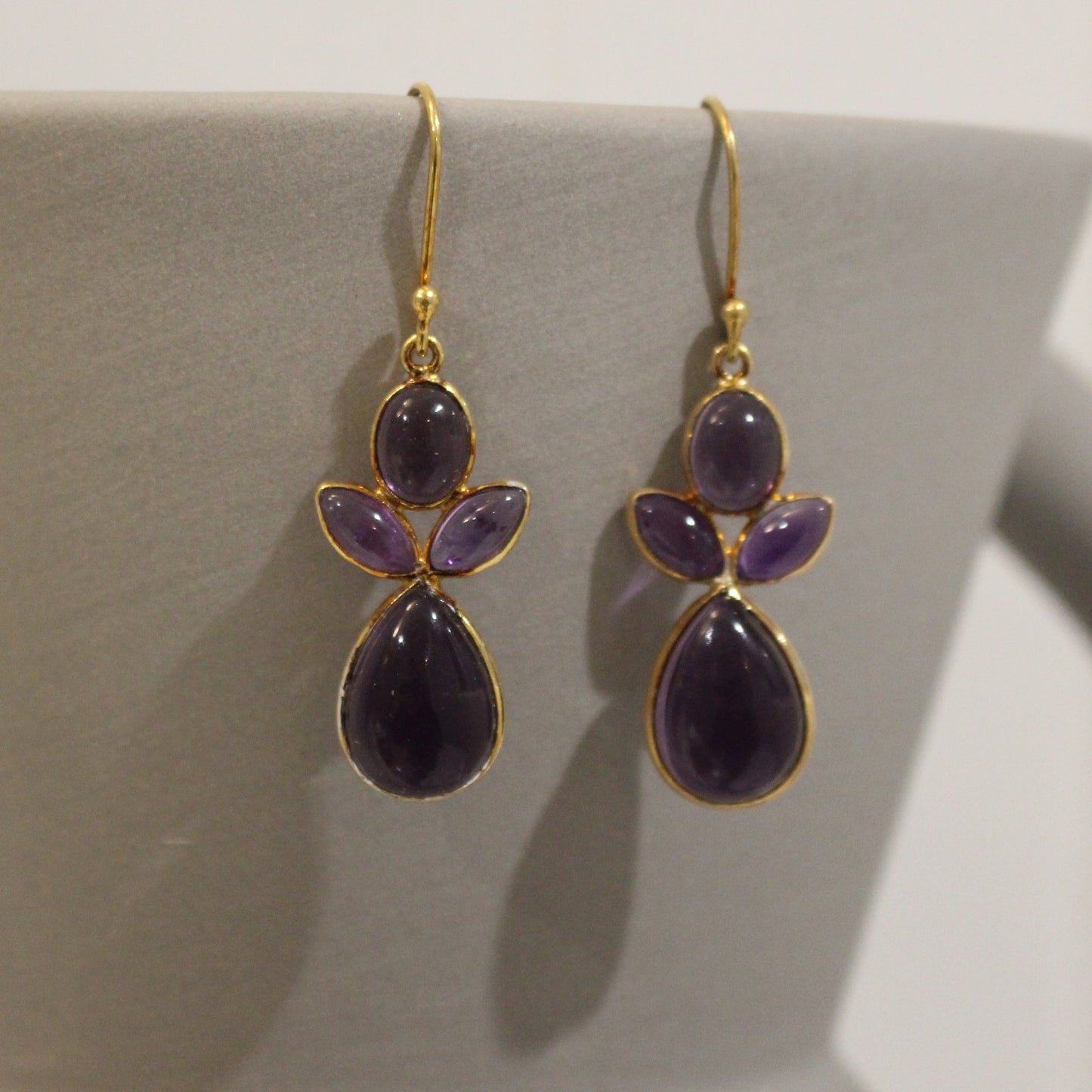 Gold filled rose quartz drop earrings