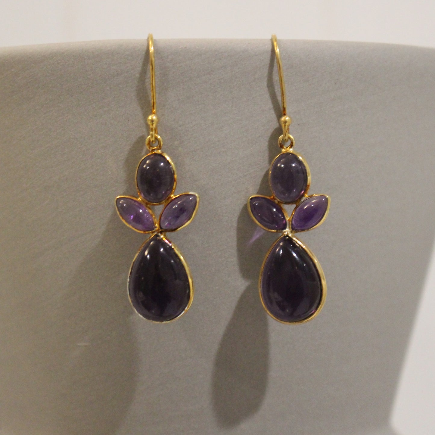 Gold filled rose quartz drop earrings