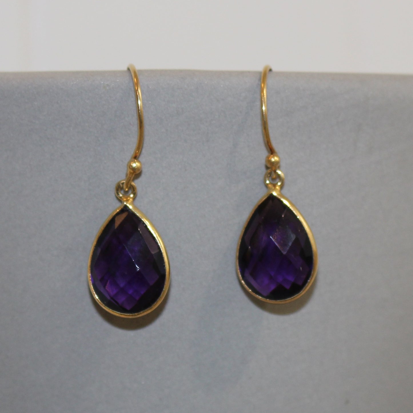 Gold filled amethyst drop earrings