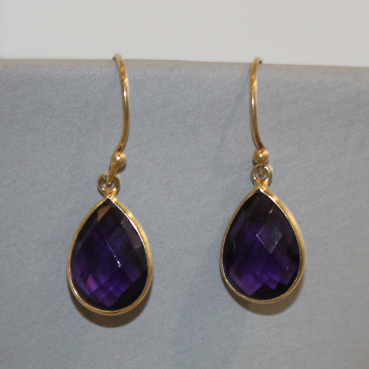 Gold filled amethyst drop earrings
