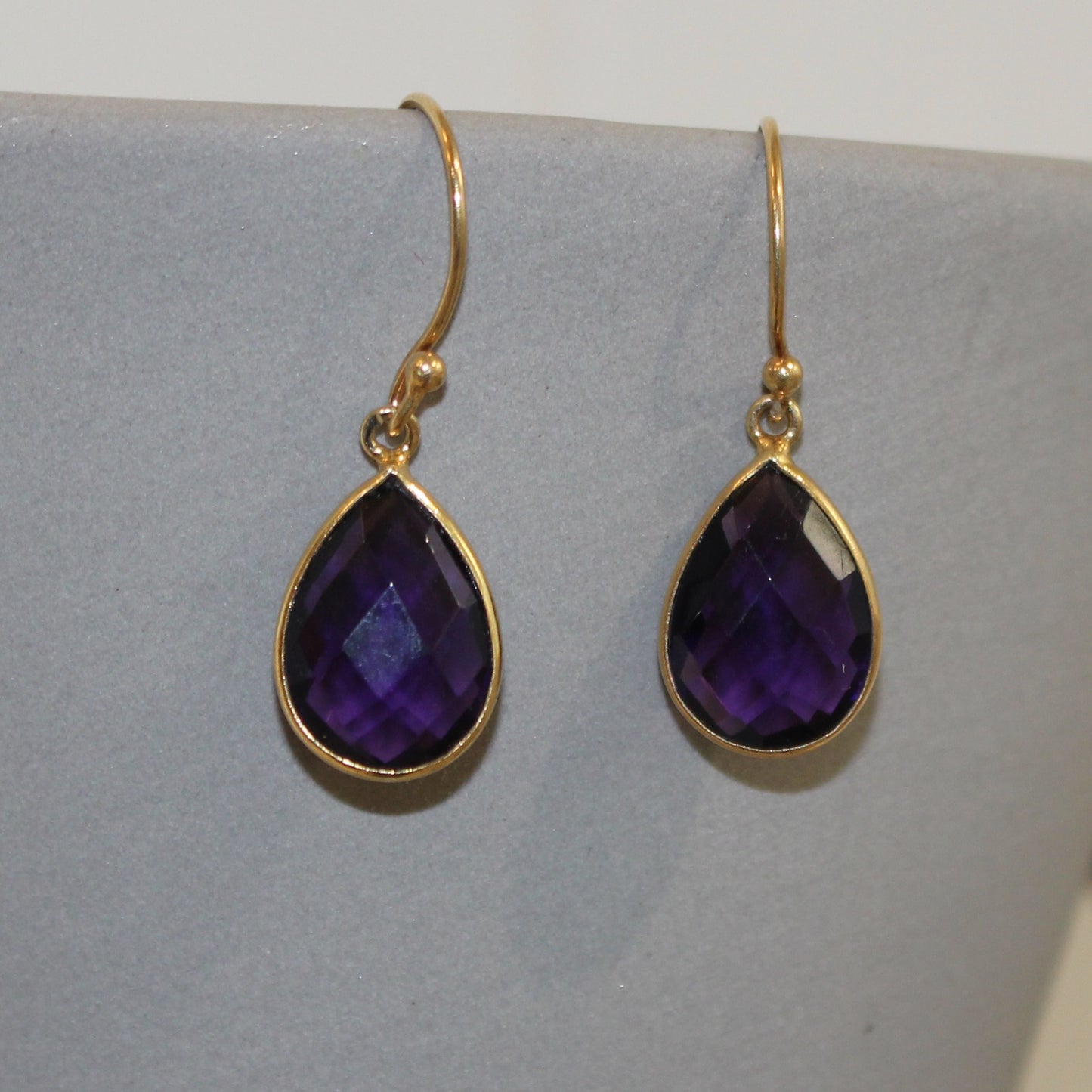 Gold filled amethyst drop earrings