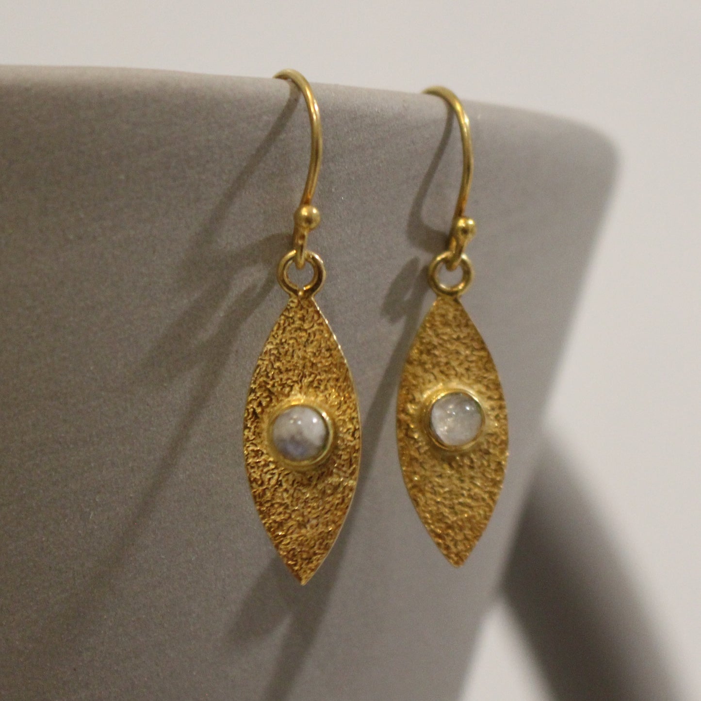 Gold filled moonstone drop earrings