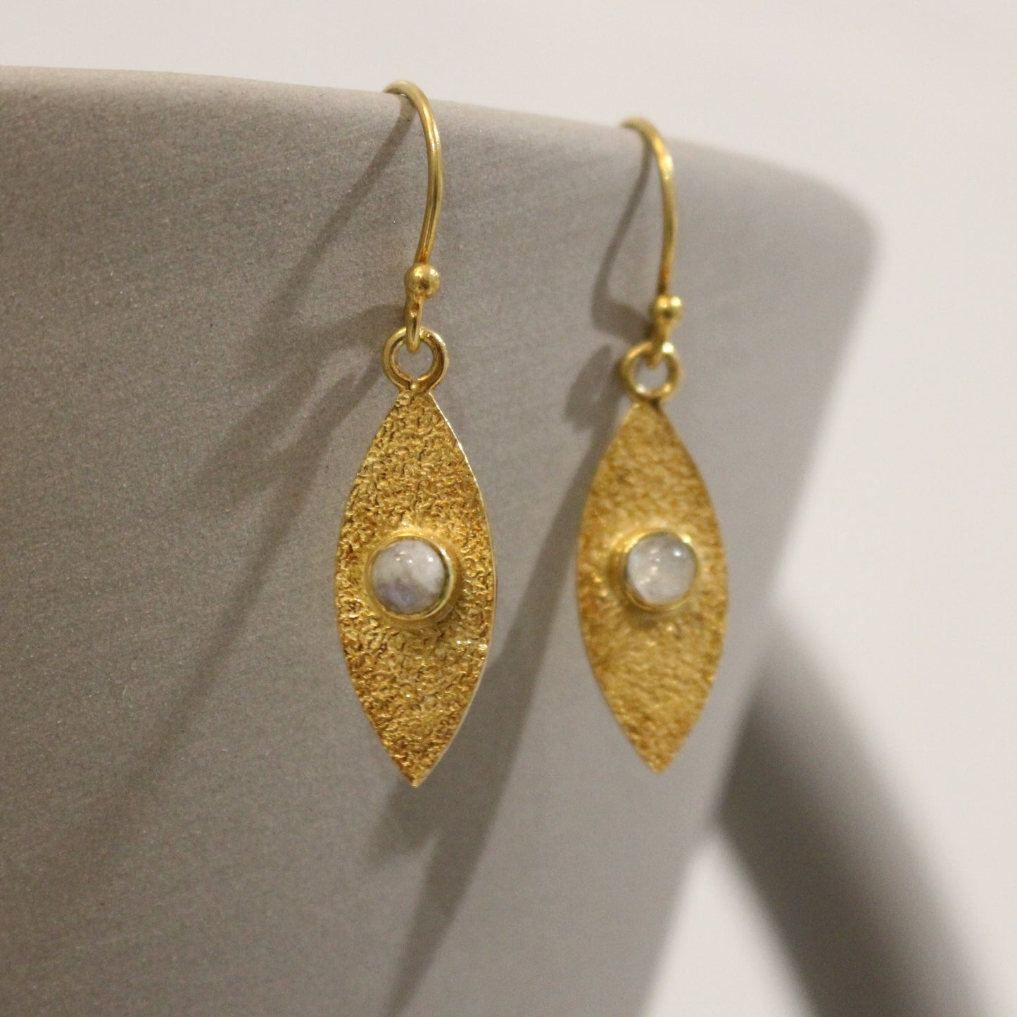 Gold filled moonstone drop earrings