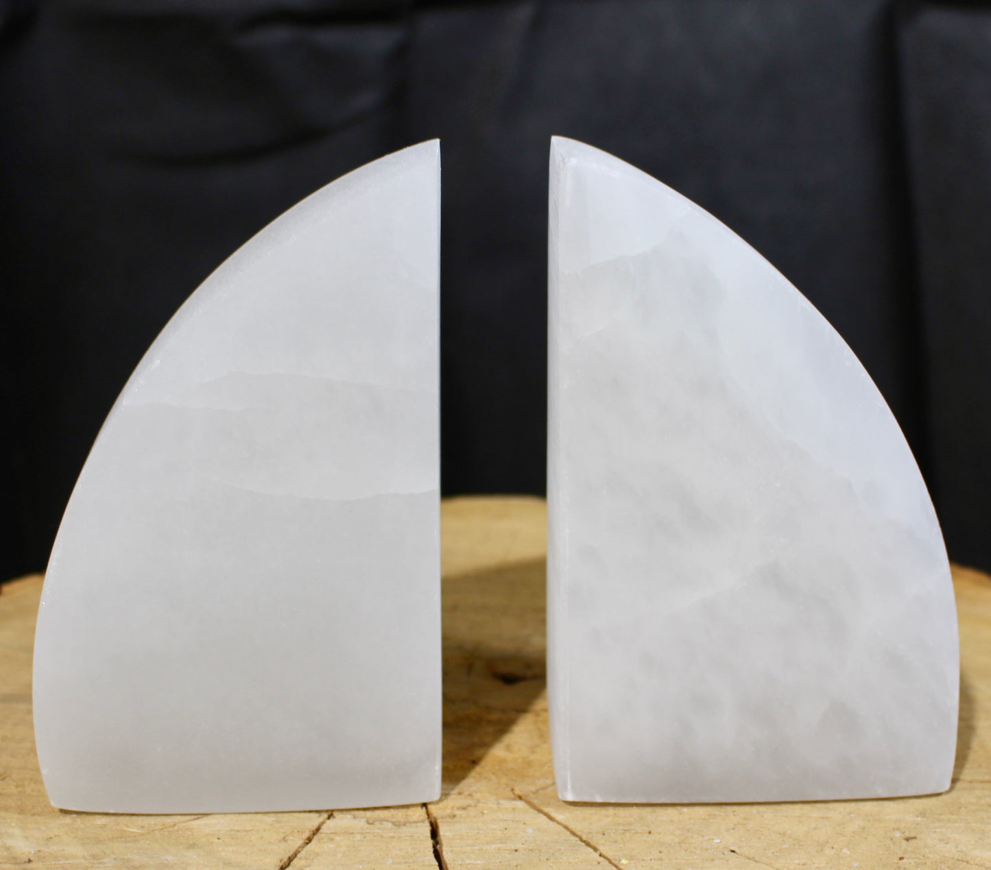 Selenite book ends