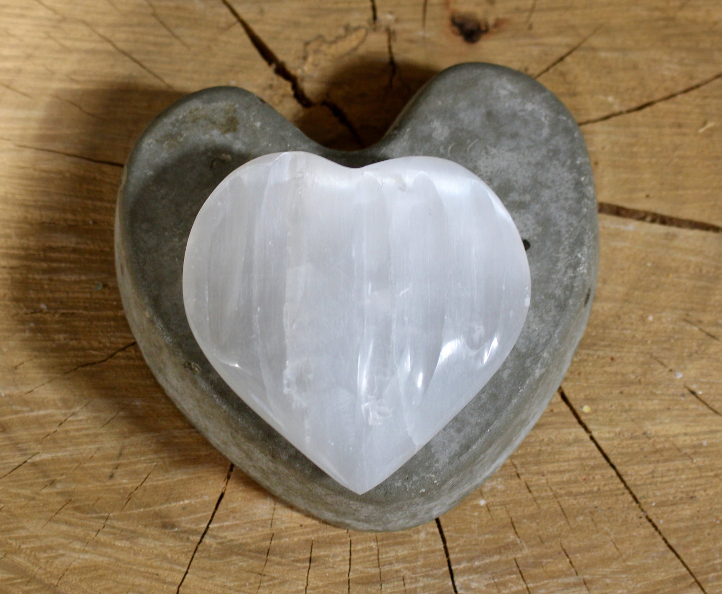 large Selenite heart