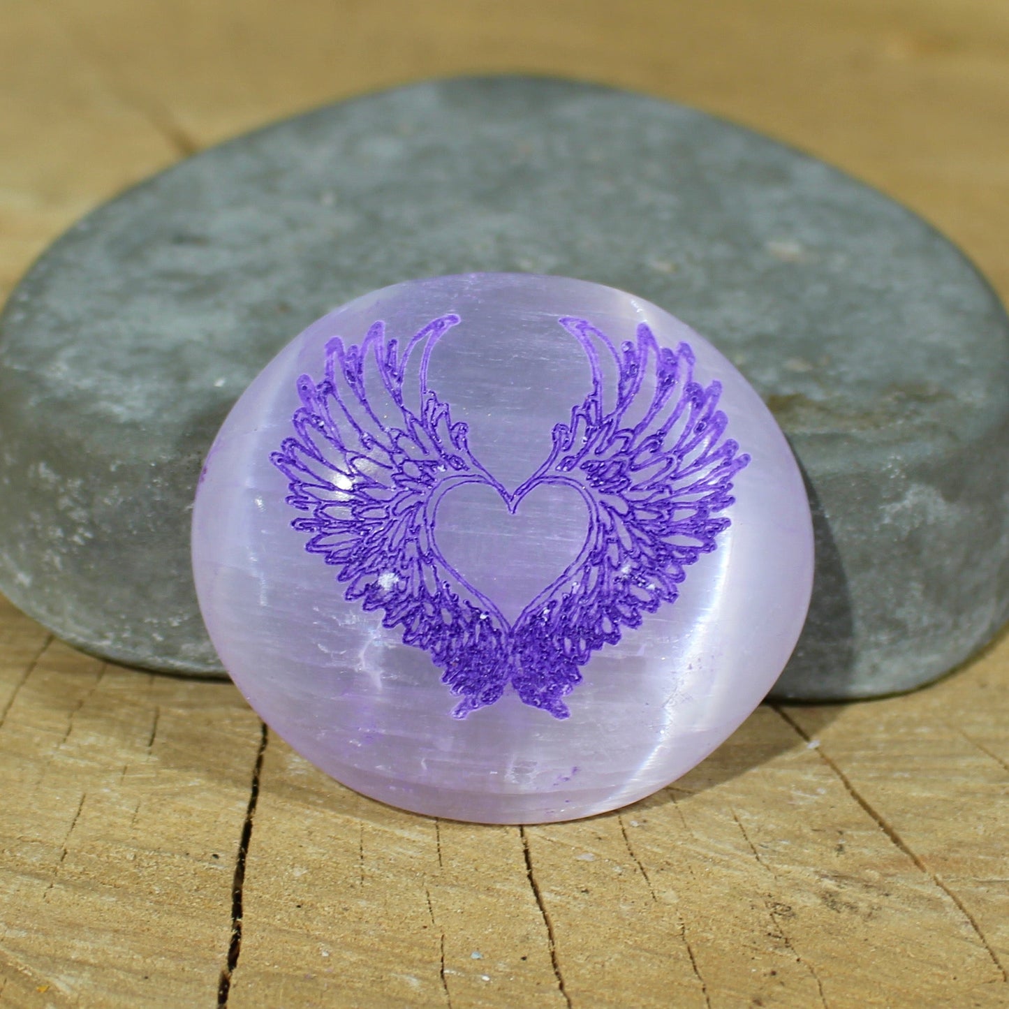 Hand Painted Selenite Palm Stones