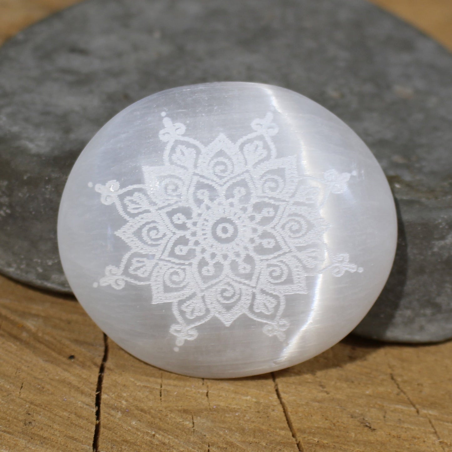Hand Painted Selenite Palm Stones