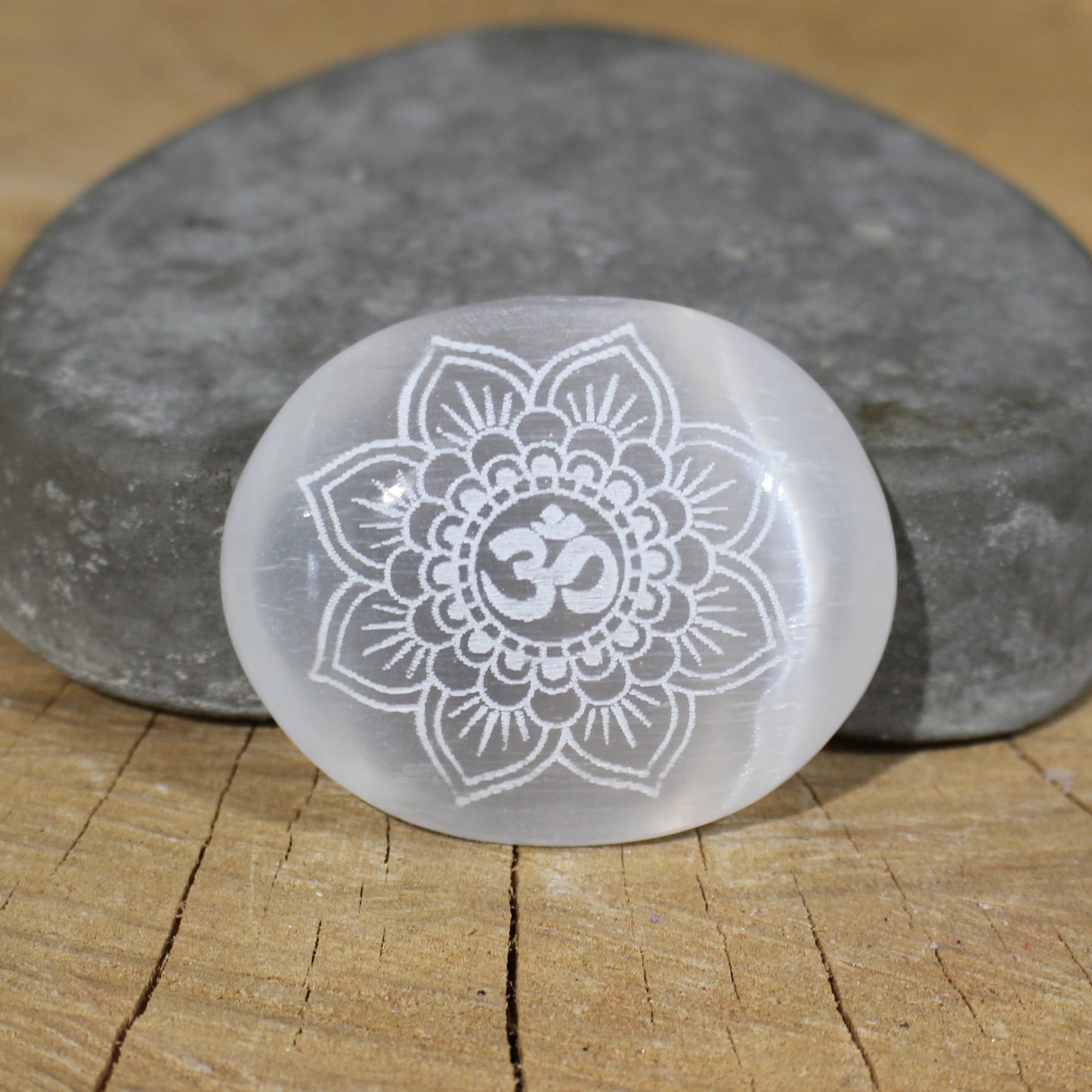 Hand Painted Selenite Palm Stones