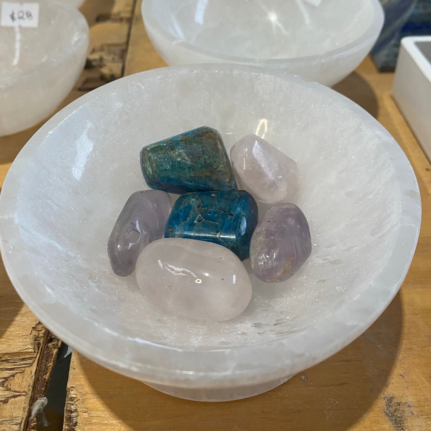 Selenite bowl with stand