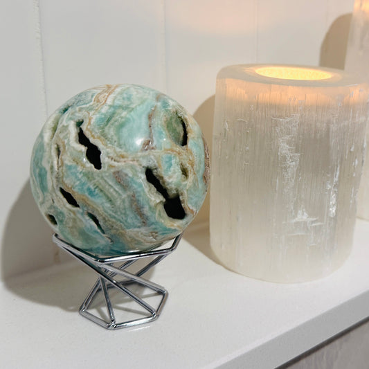 Caribbean Calcite sphere with druzy