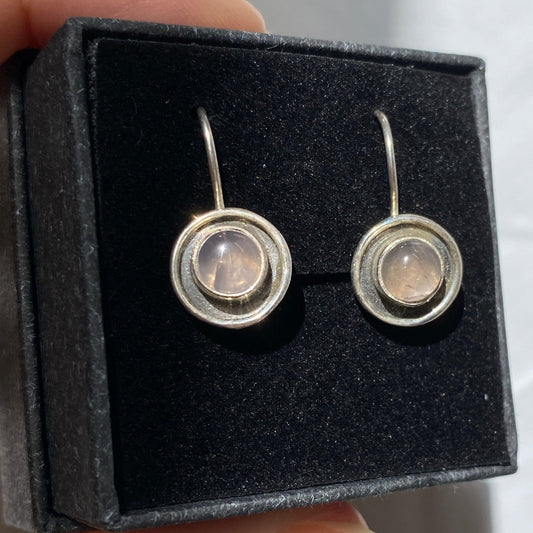 Rose Quartz sterling silver drops