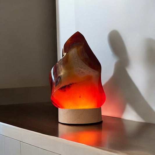 Carnelian flame on light base