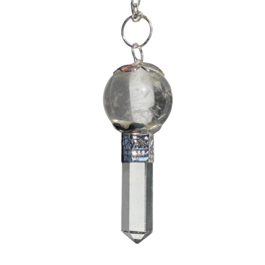 Clear Quartz pendulum with quartz point