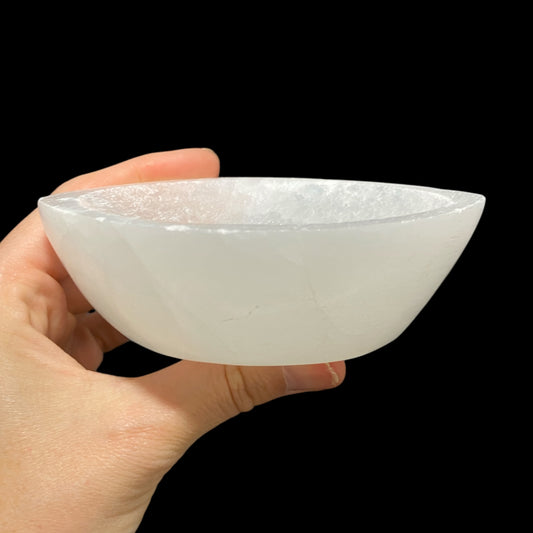 Selenite oval bowl 10CM