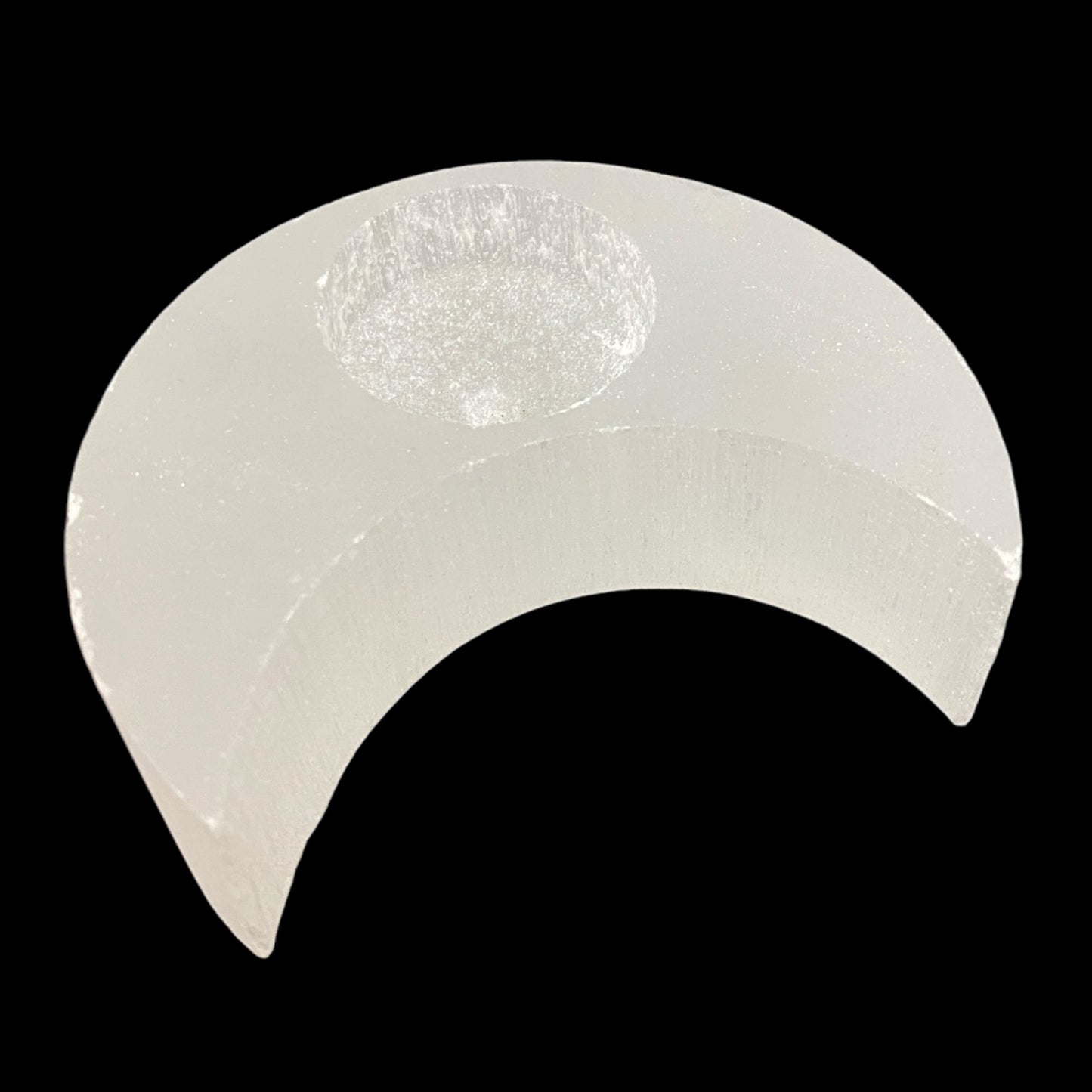 Selenite moon tea light candle holders