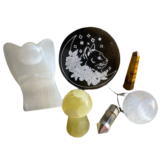Intention crystal gift box for grief of loosing a pet cat