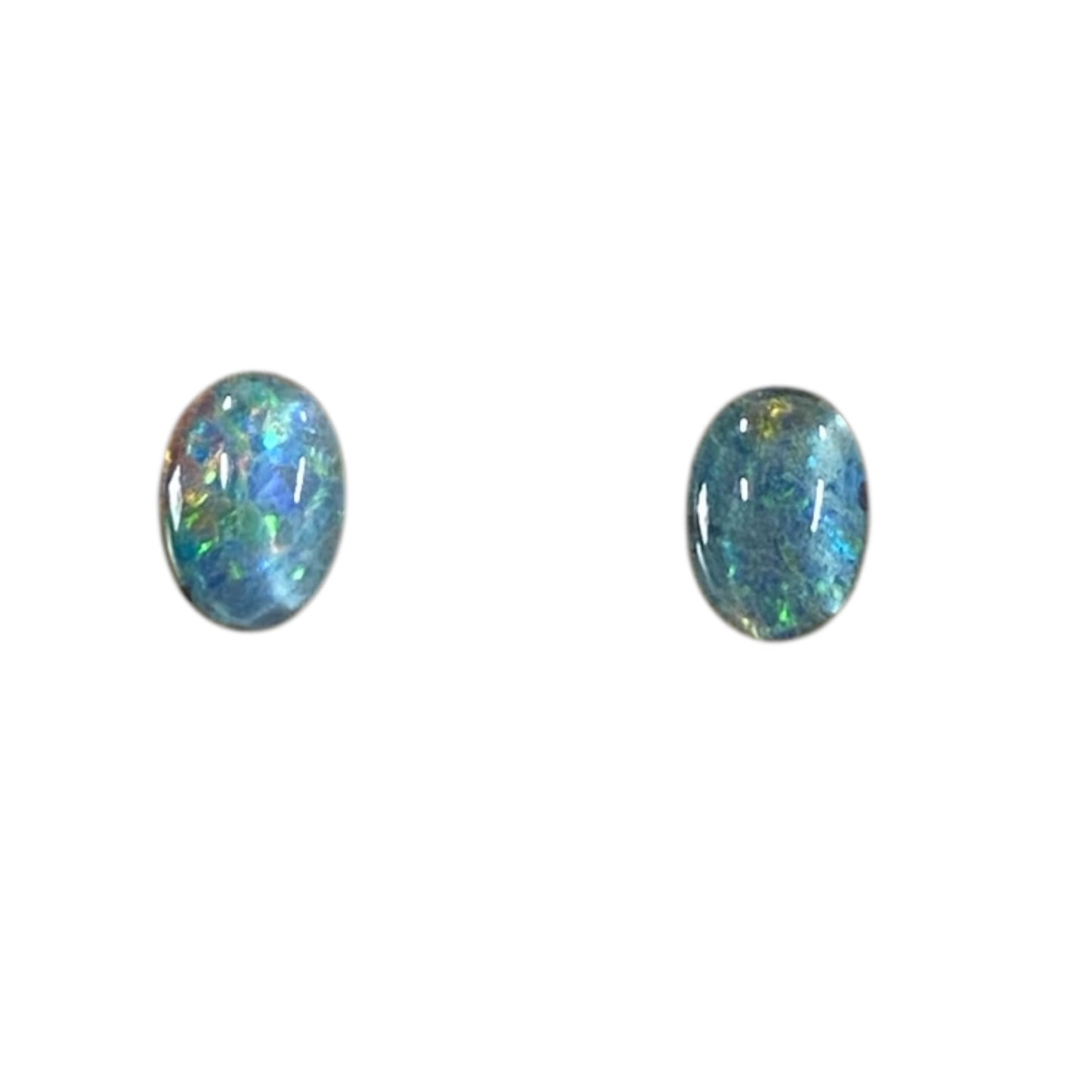7x5mm Australian opal studs stainless steel backings
