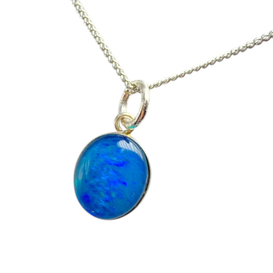 Australian Opal Pendant 10x 12mm triplet Blue