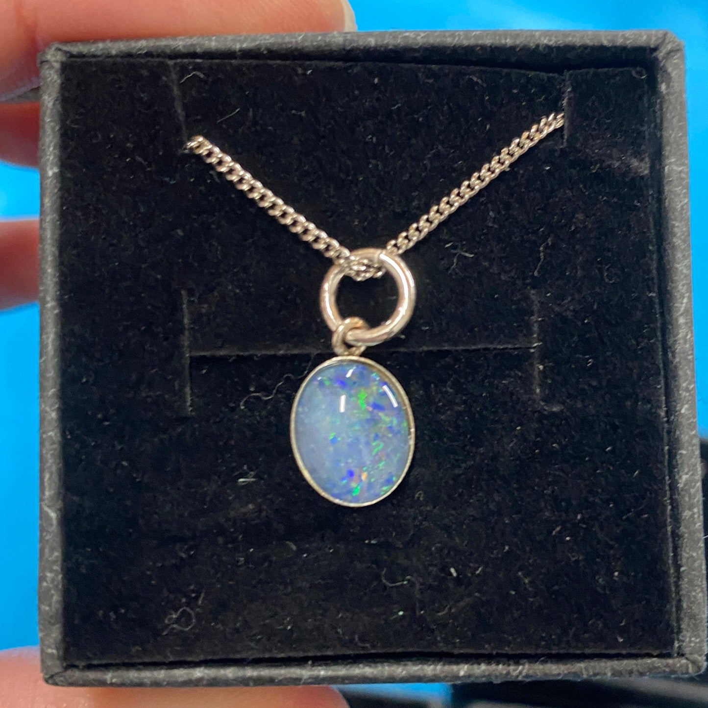 4 Australian opal pendants 8 x10mm
