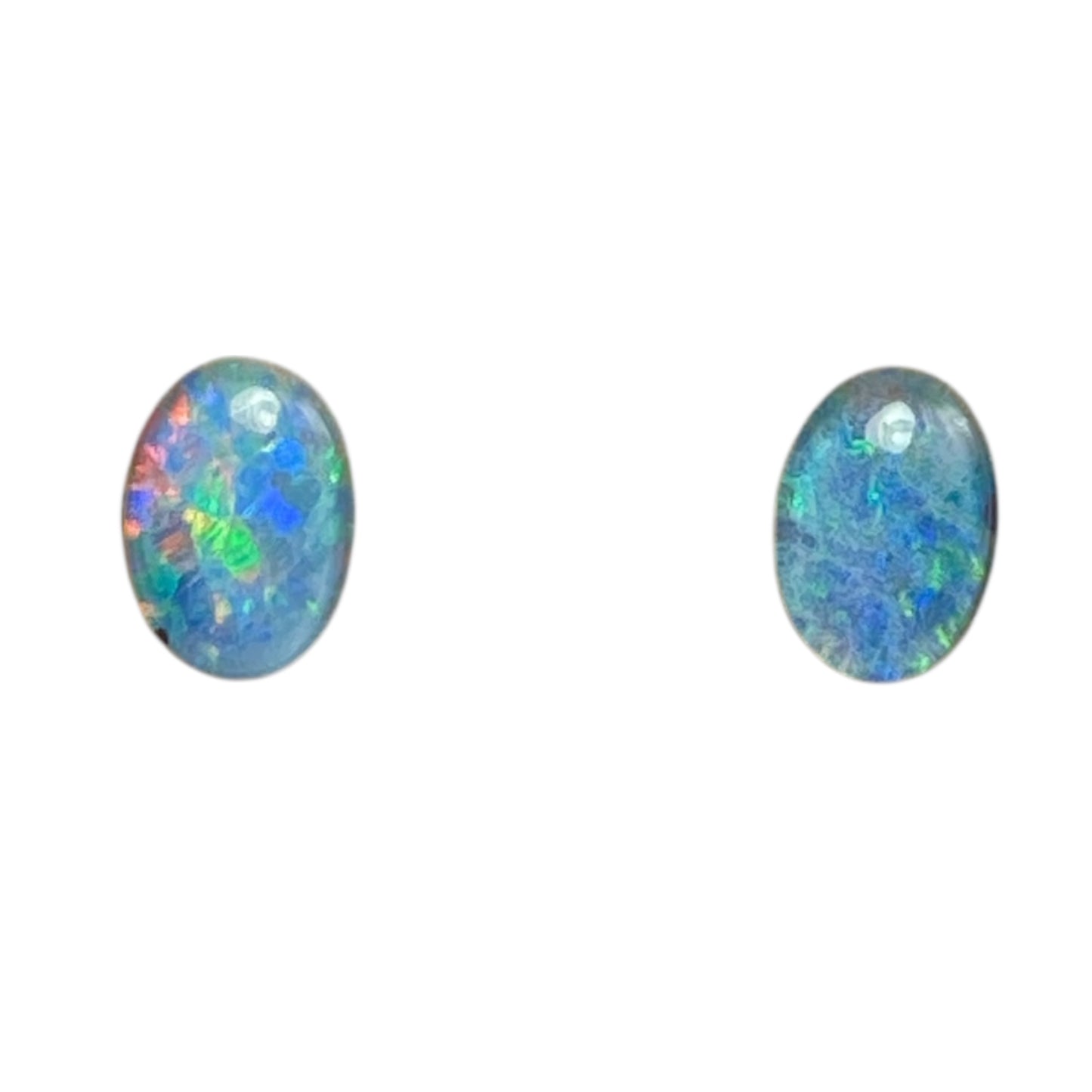 7x5mm Australian opal studs stainless steel backings