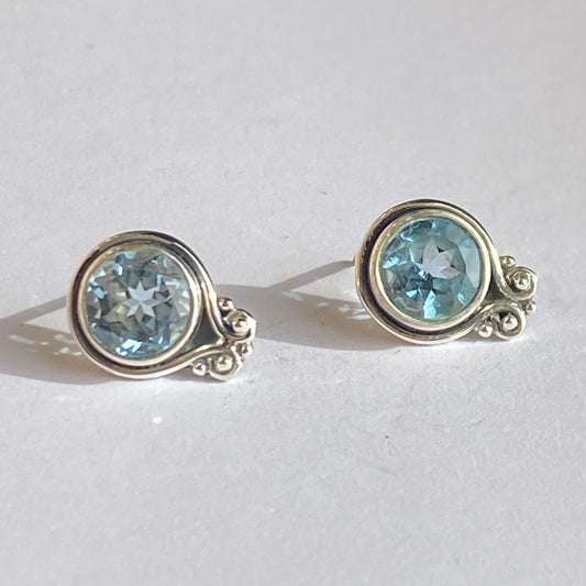 Sterling silver earrings studs multiply stones