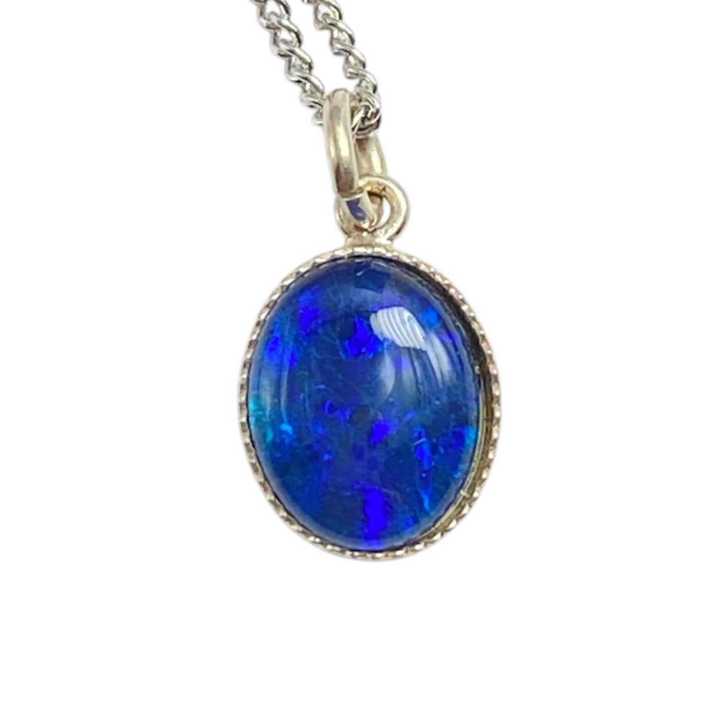 Australian opal 8x10mm sterling silver